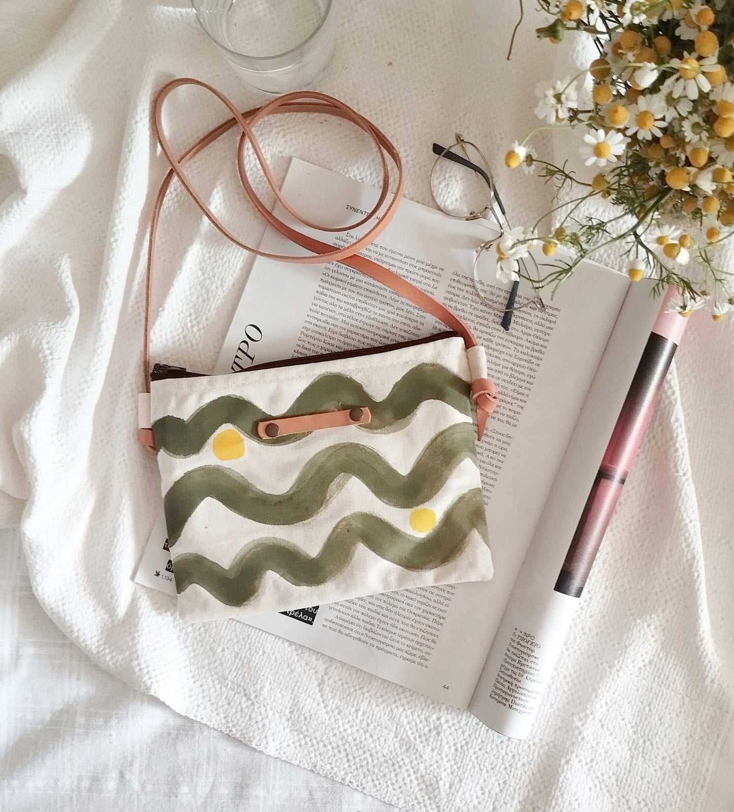 Olive Green Brushstroke Purse