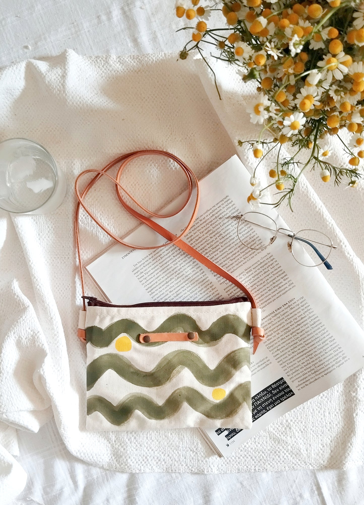 Olive Green Brushstroke Purse