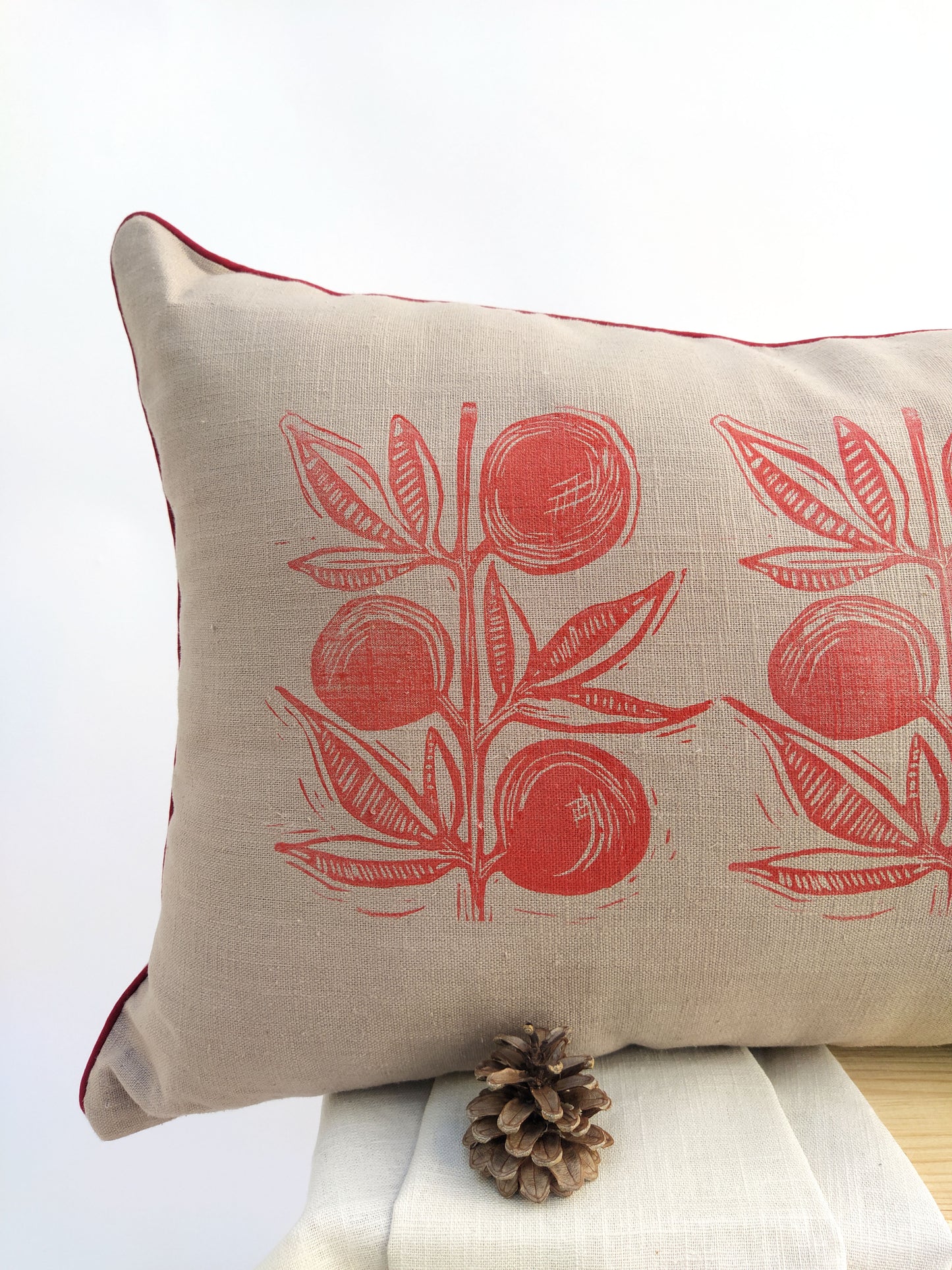 Blockprinted Lumbar Pillow Cover