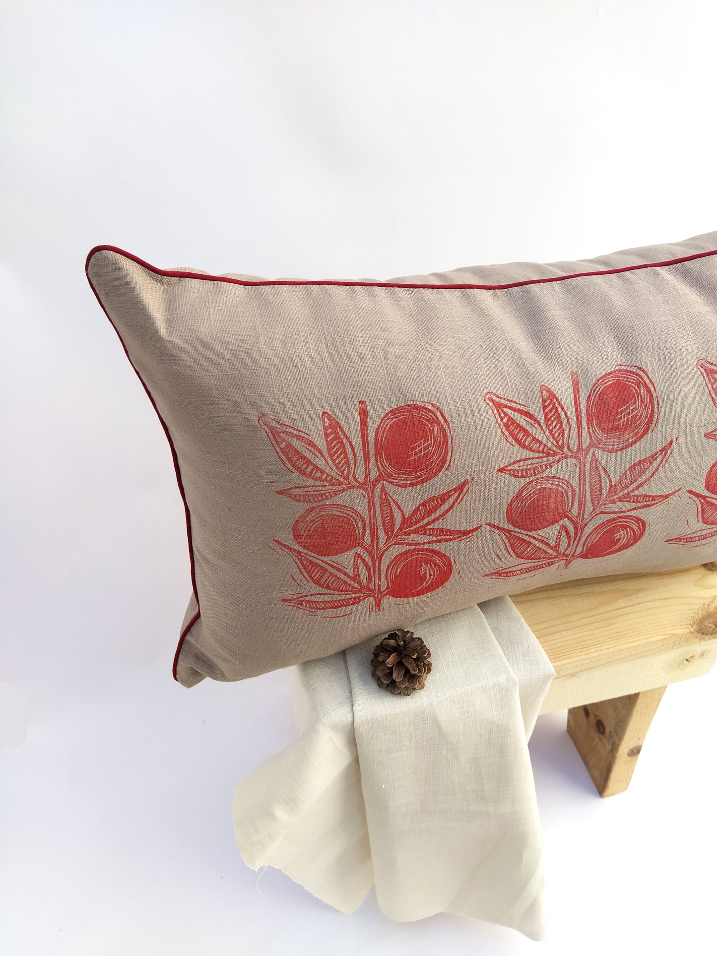 Blockprinted Lumbar Pillow Cover