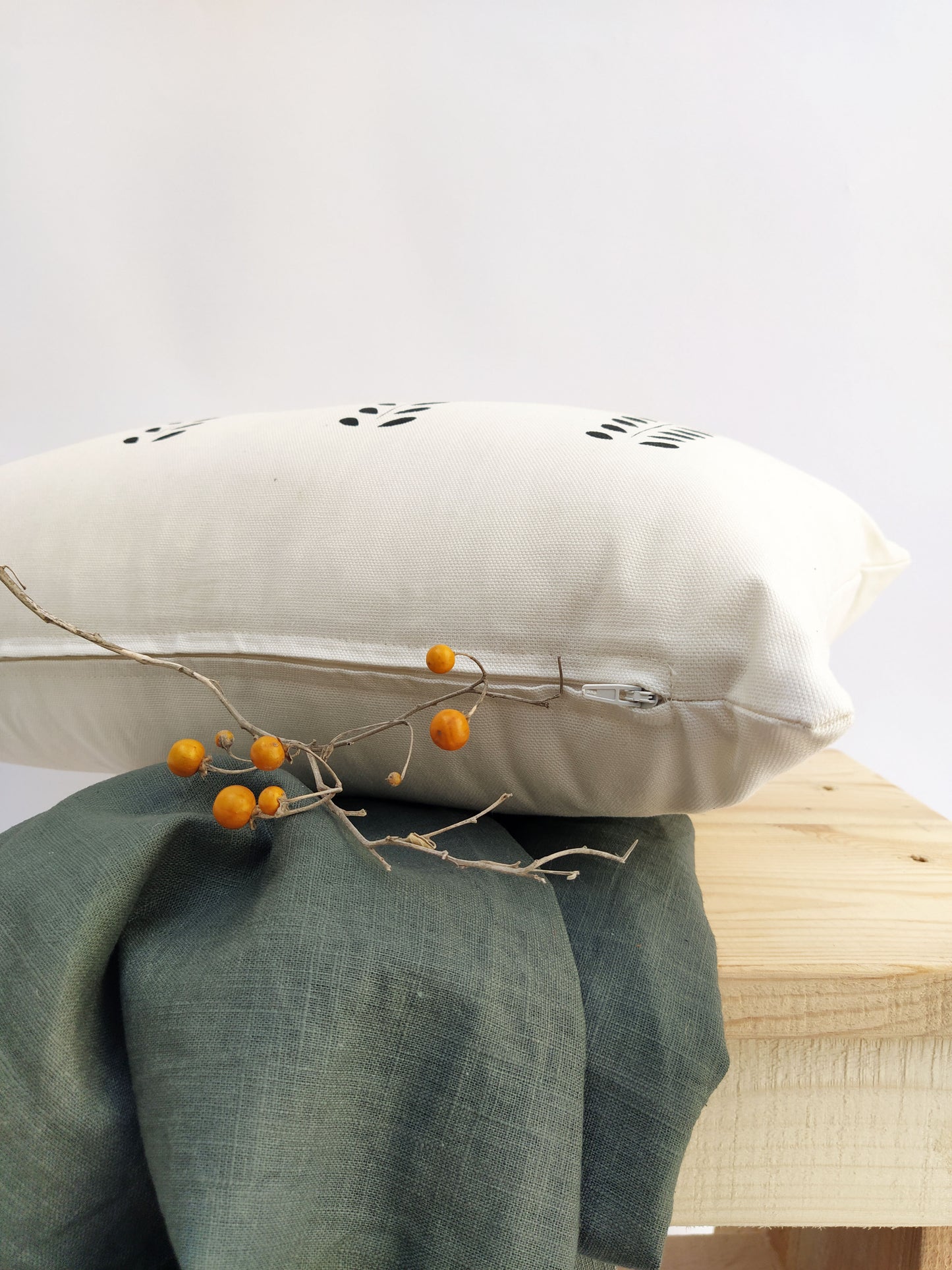 Scandi Flower Print Cushion Cover