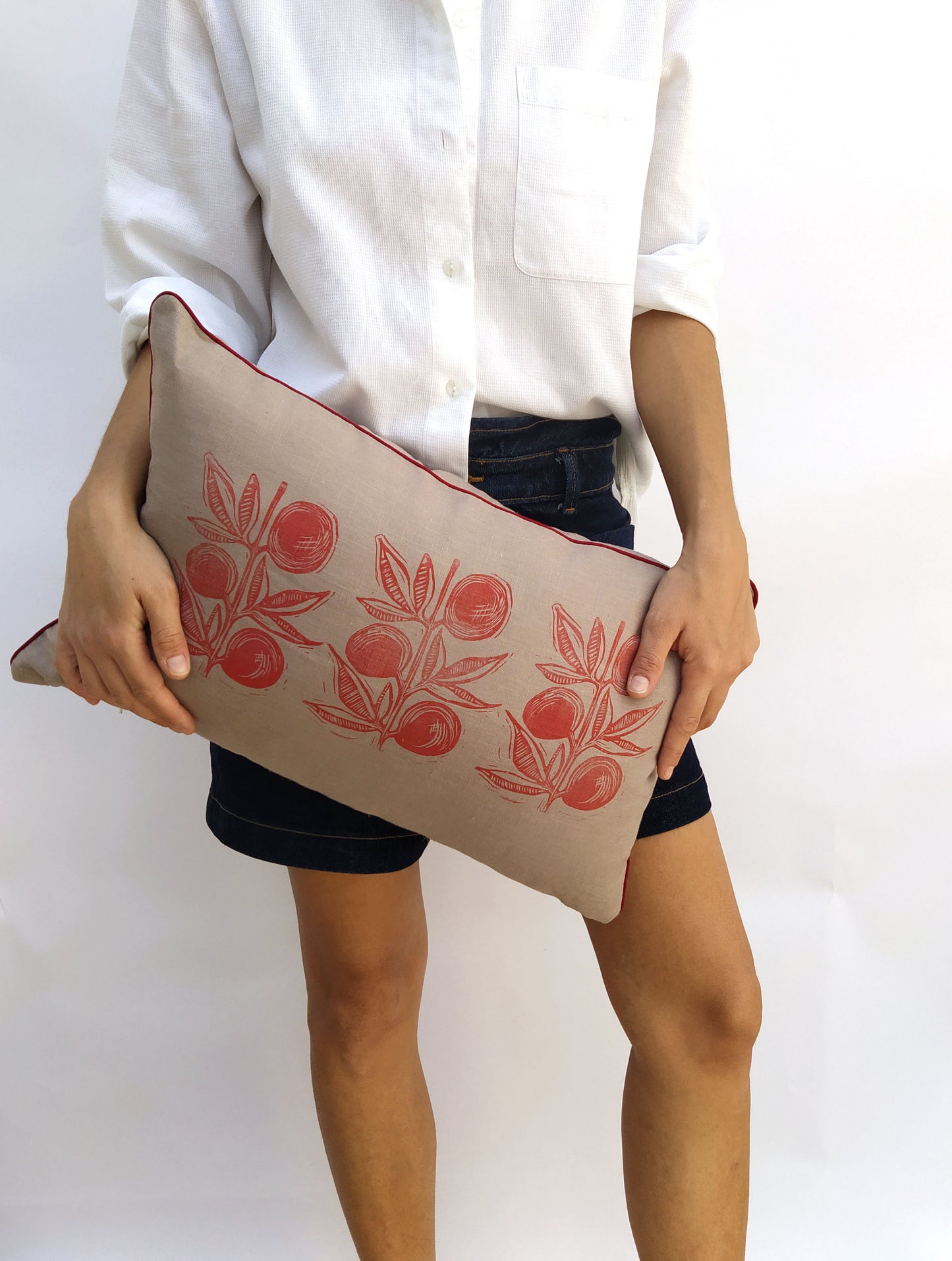 Blockprinted Lumbar Pillow Cover
