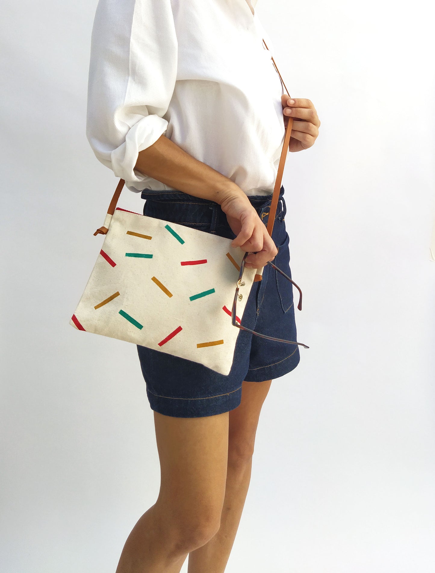 Confetti Print Messenger Purse
