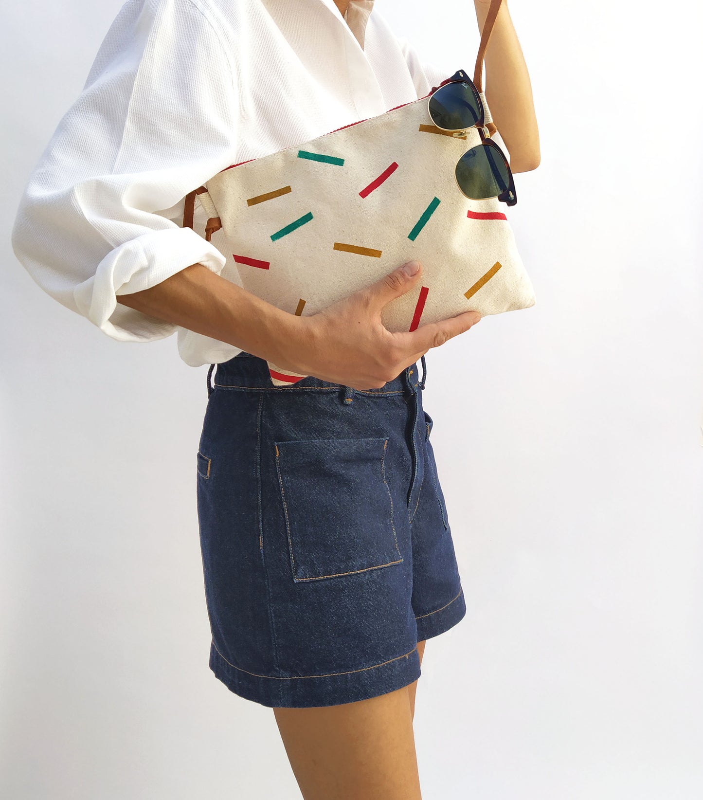 Confetti Print Messenger Purse