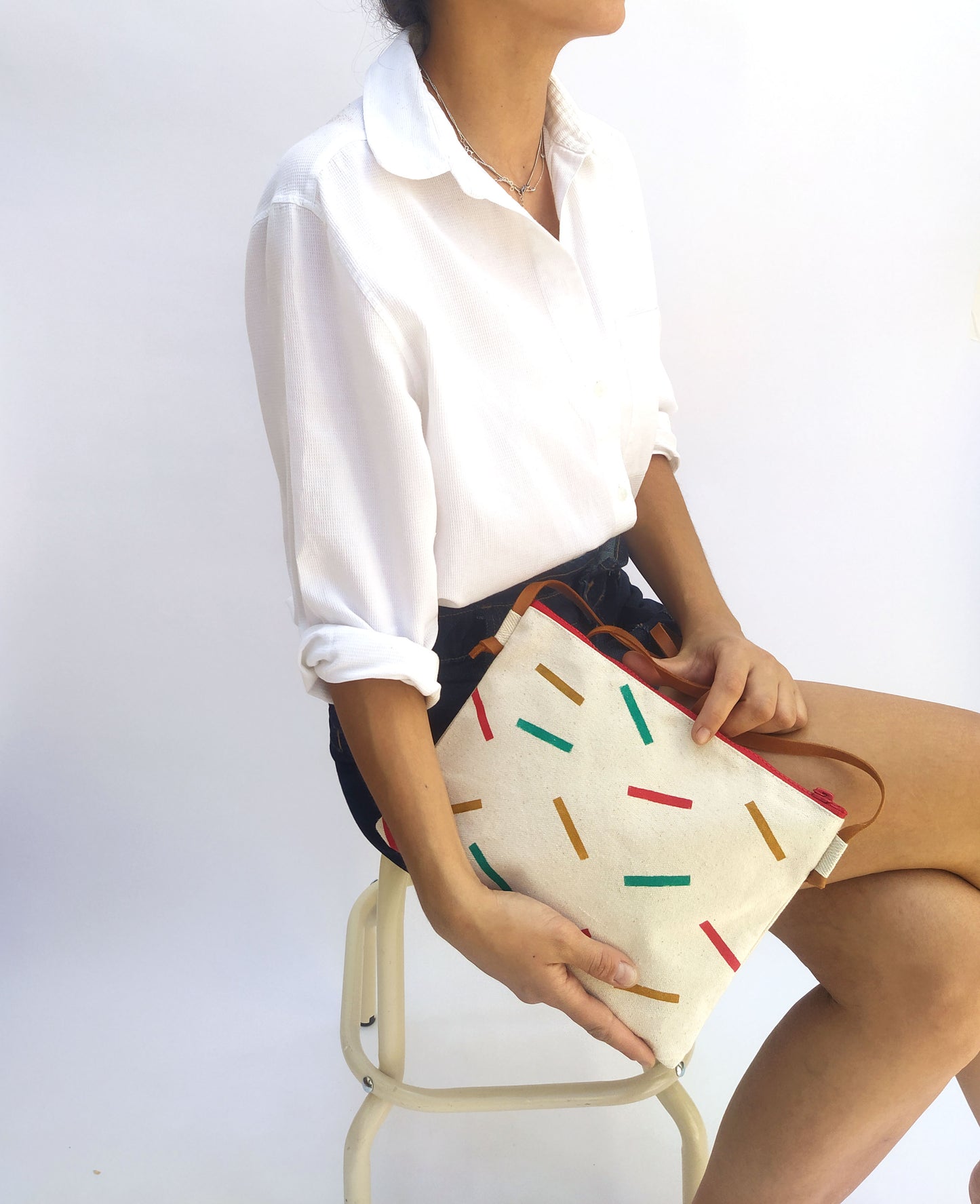 Confetti Print Messenger Purse