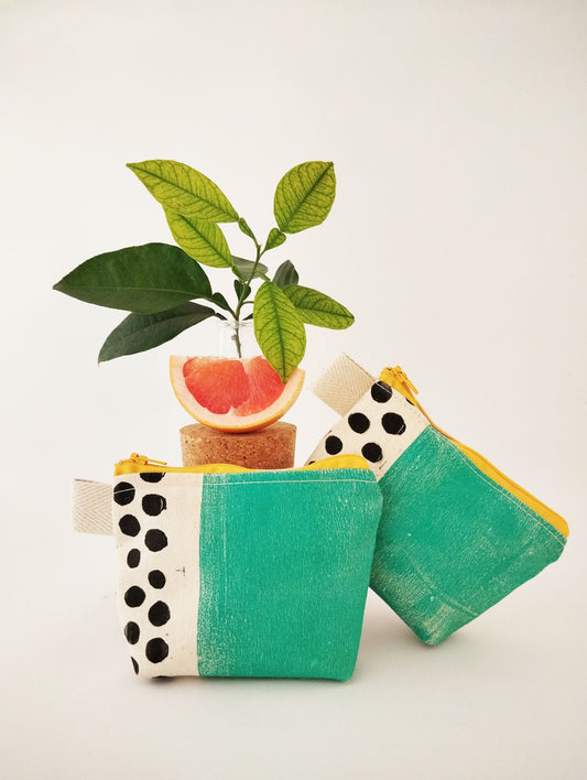 Teal Blue Zipper Pouch