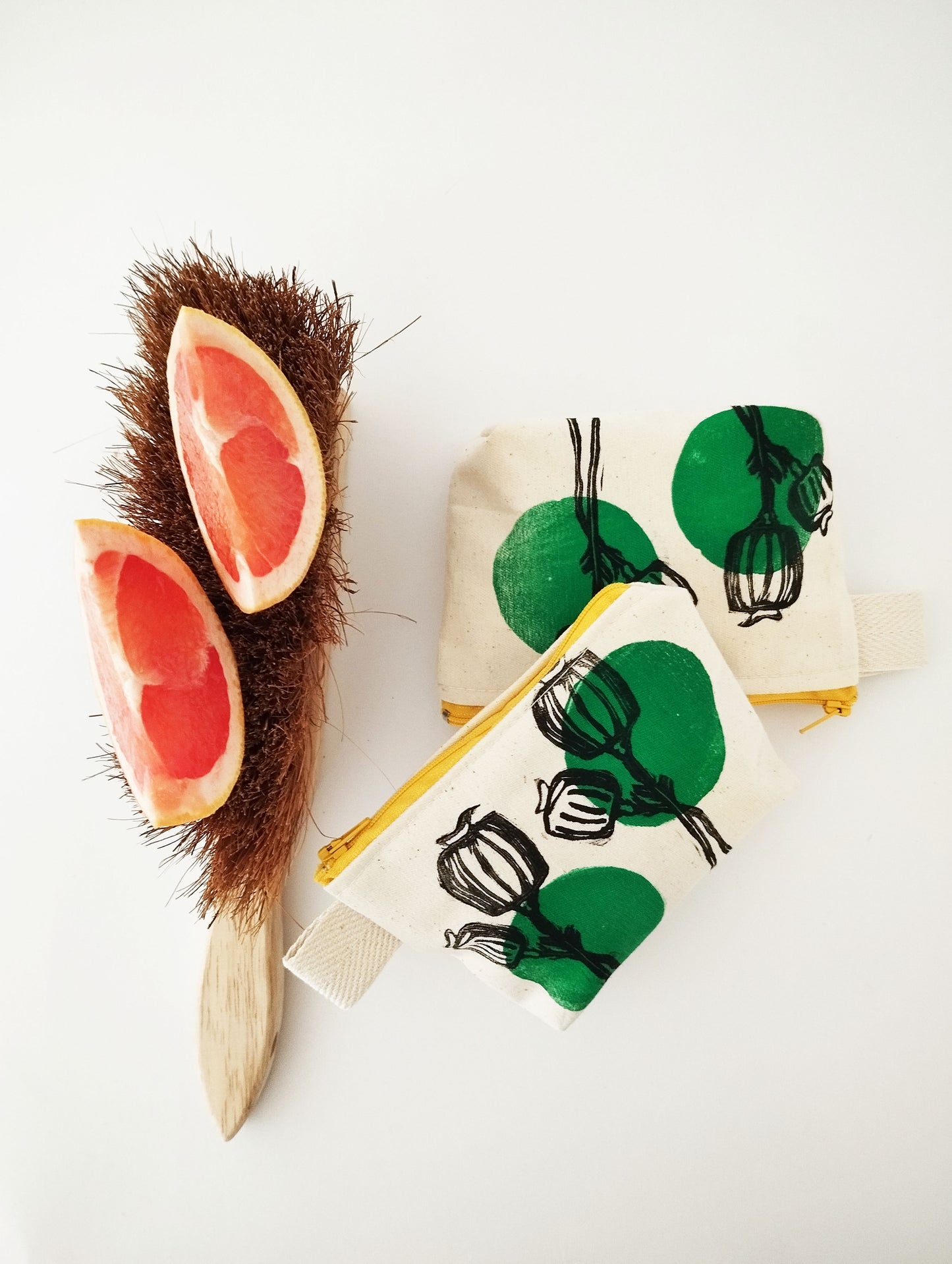 Blockprinted Poppy Print Purse