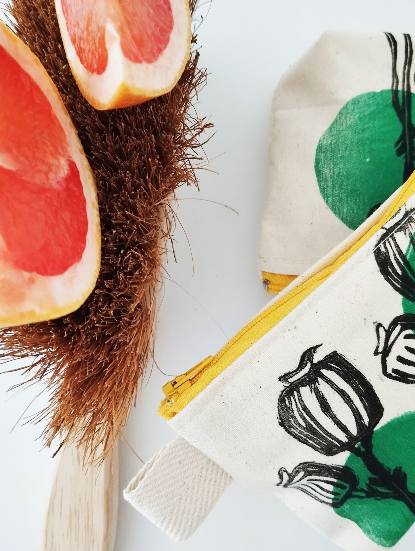Blockprinted Poppy Print Purse