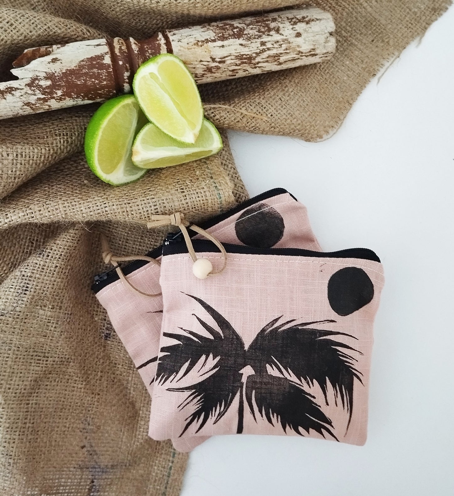Palm Tree Linen Purse