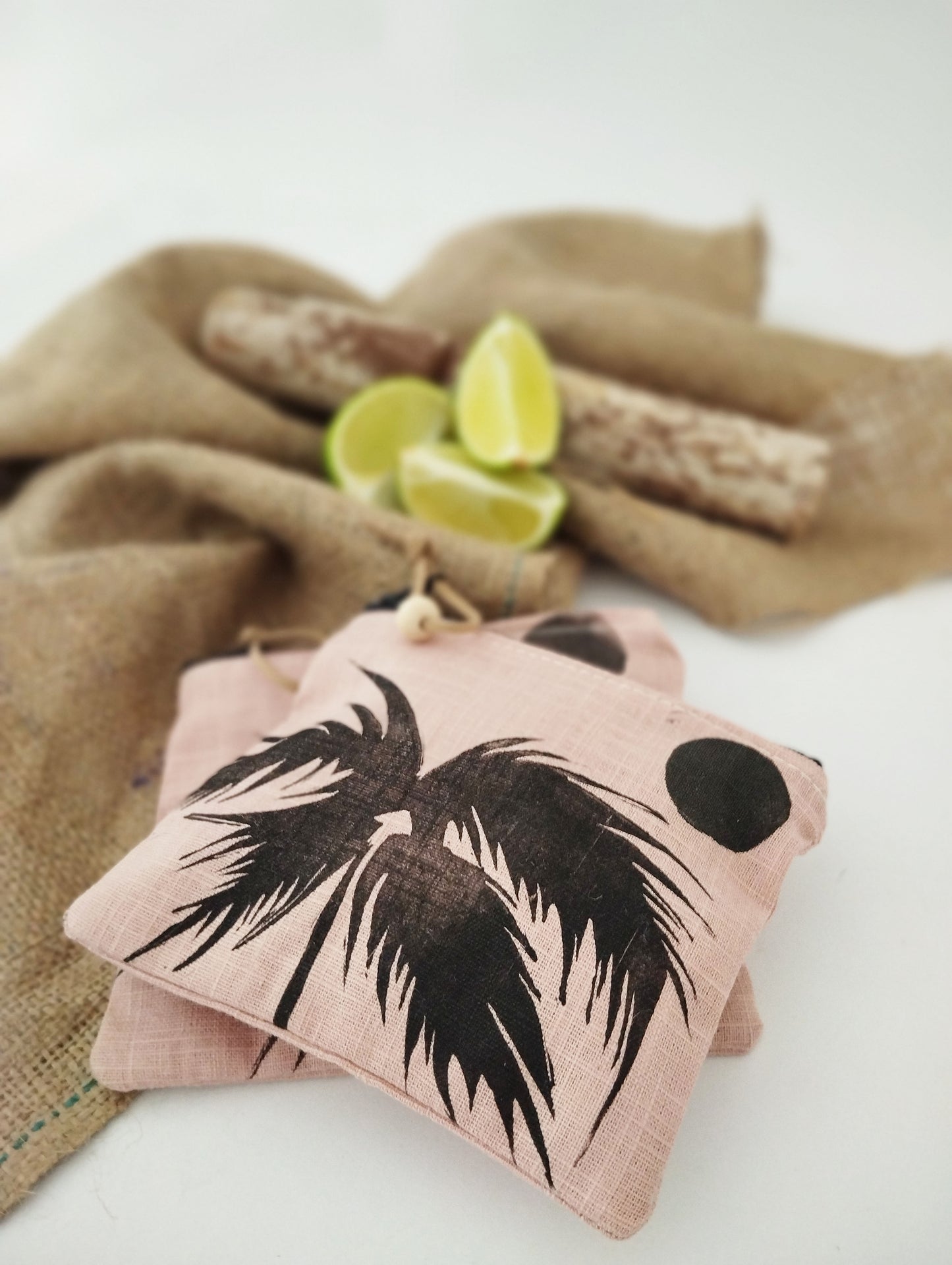 Palm Tree Linen Purse