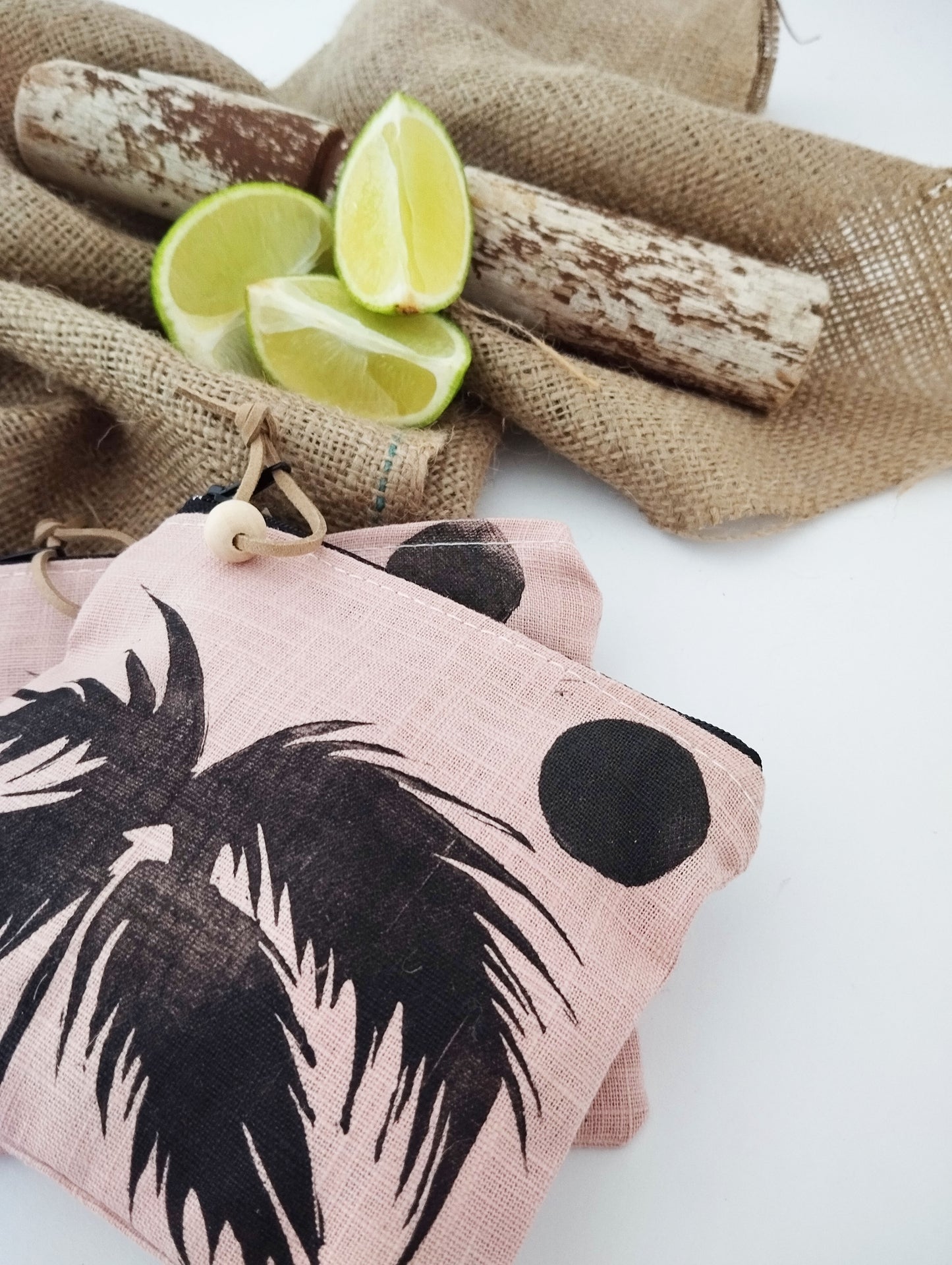 Palm Tree Linen Purse