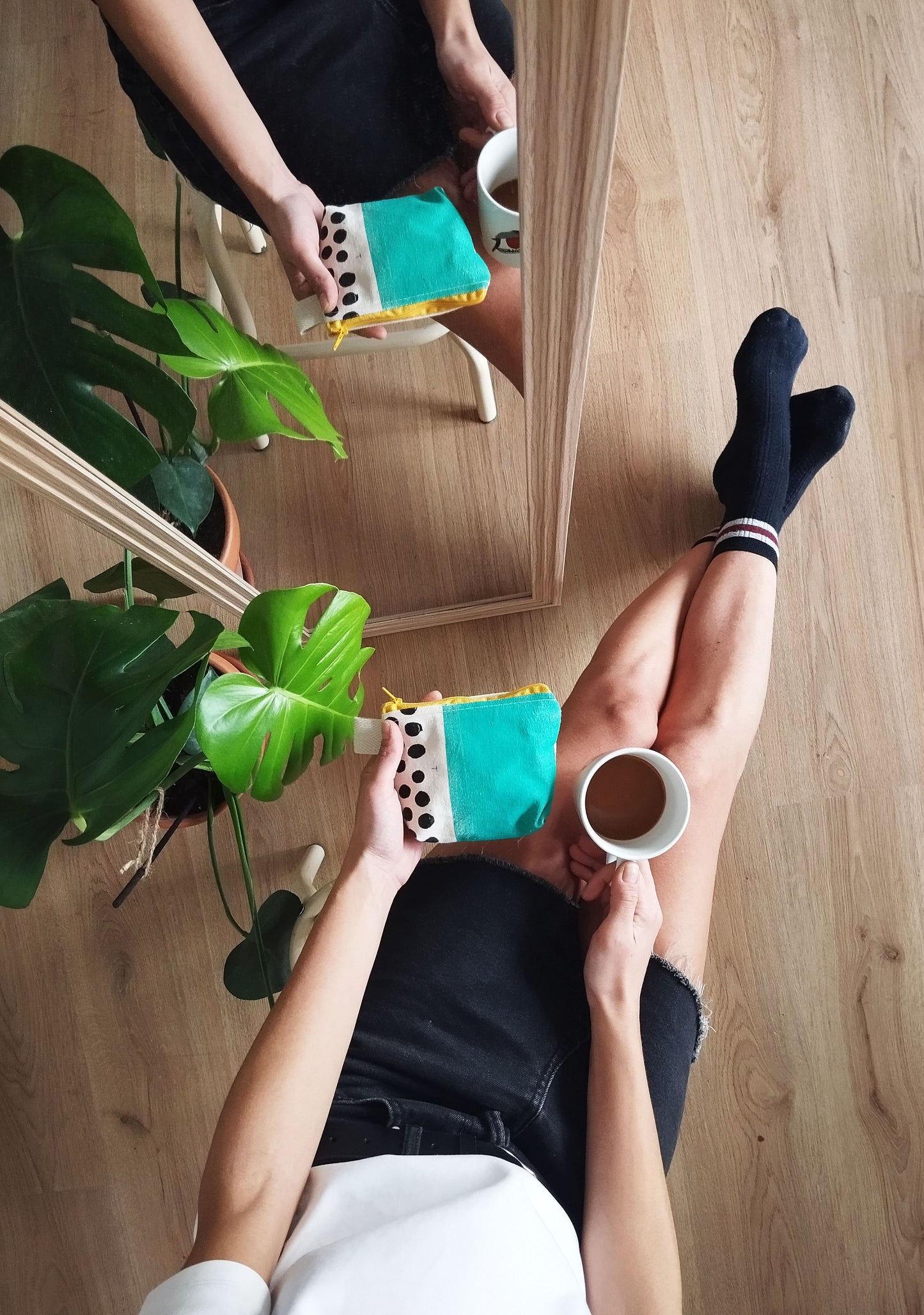 Teal Blue Zipper Pouch