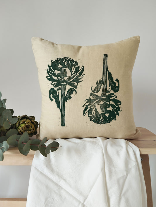 Old-Fashion Artichoke Print Cushion