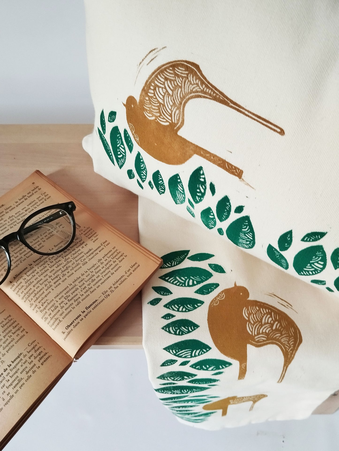 Folk Art Bird Print Pillow