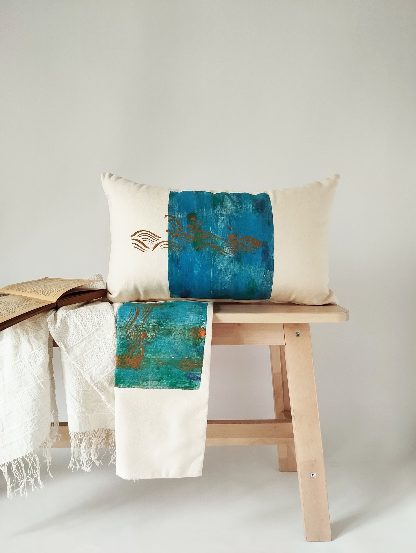 Japanese Wave Inspired Cushion