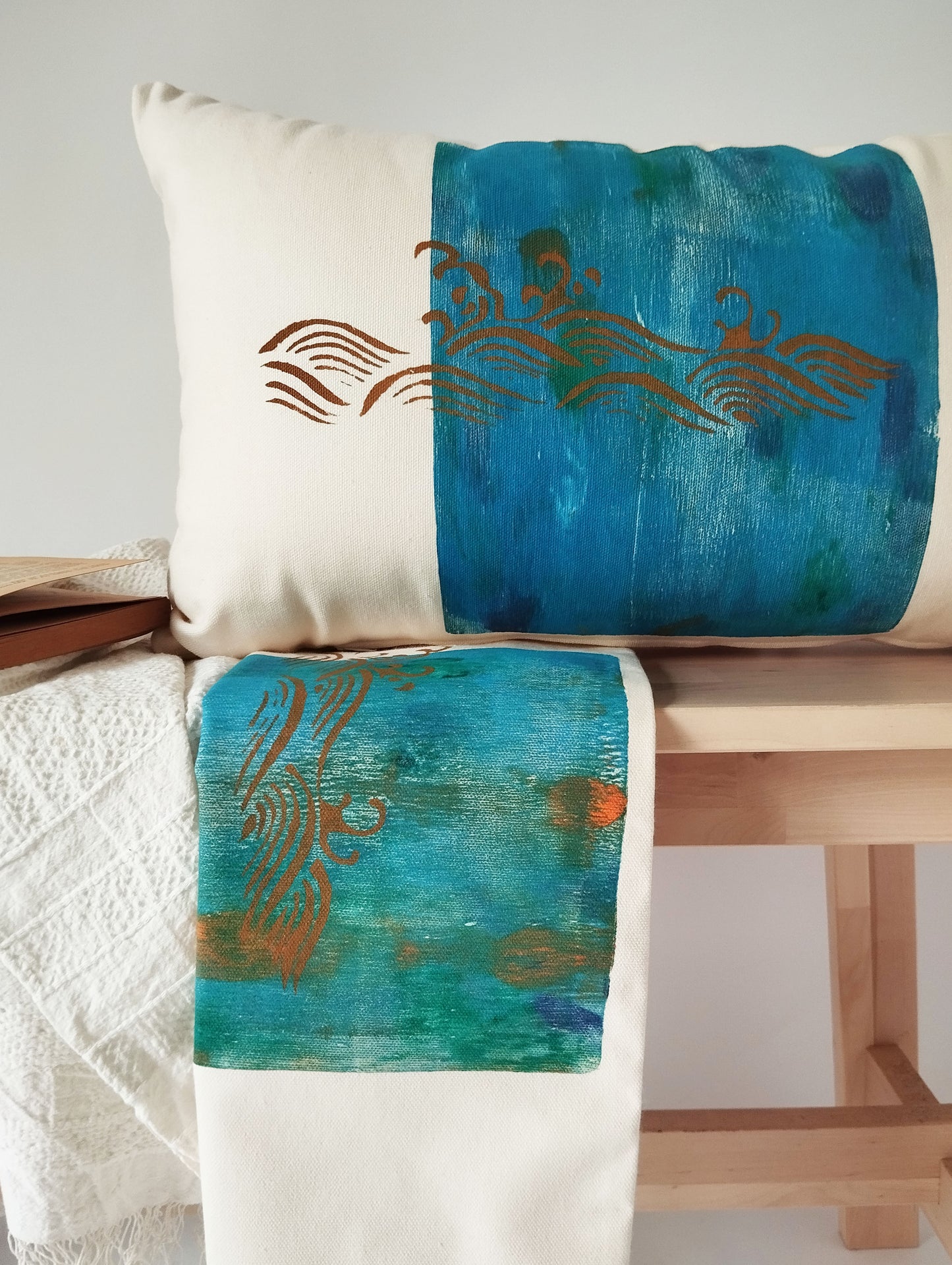 Japanese Wave Inspired Cushion