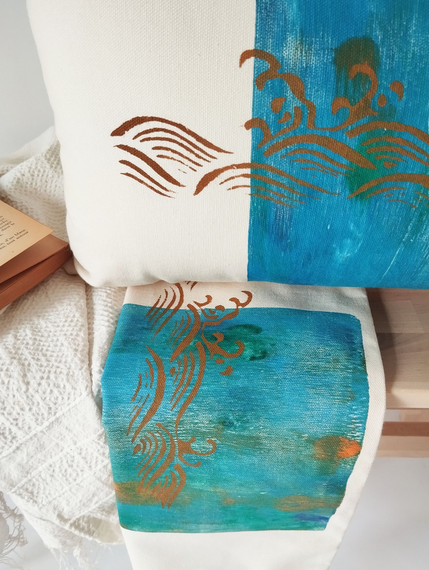 Japanese Wave Inspired Cushion