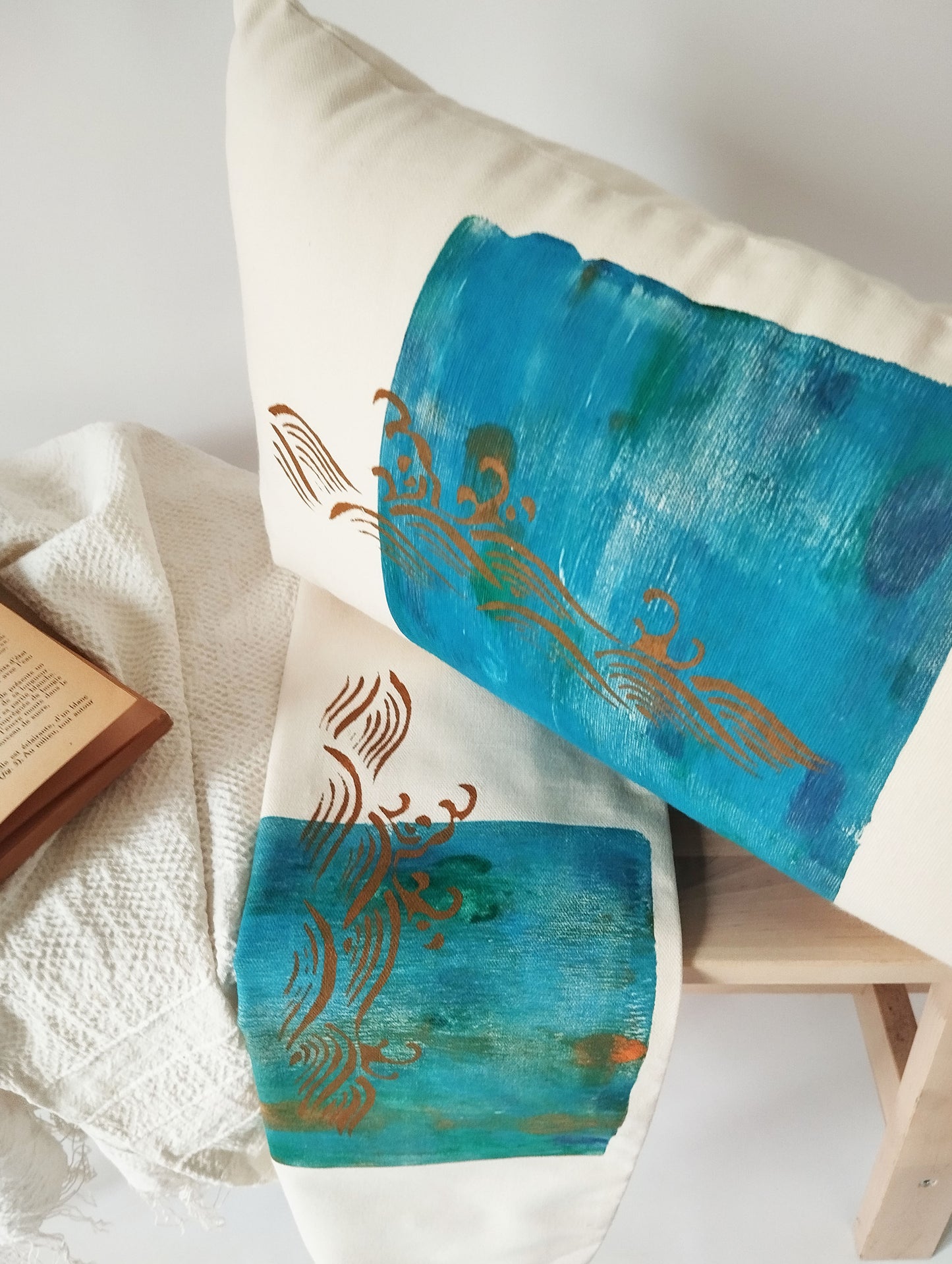 Japanese Wave Inspired Cushion