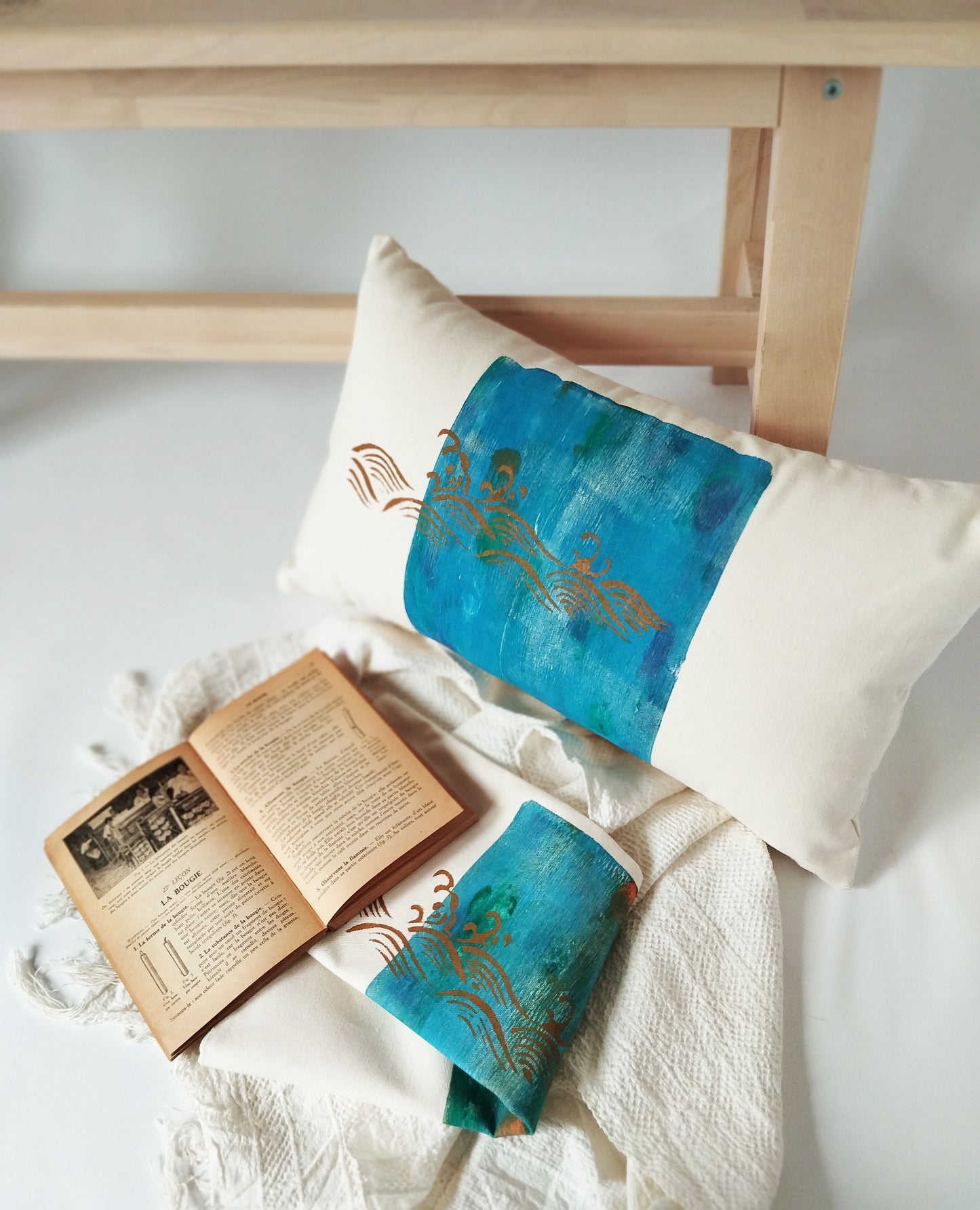 Japanese Wave Inspired Cushion