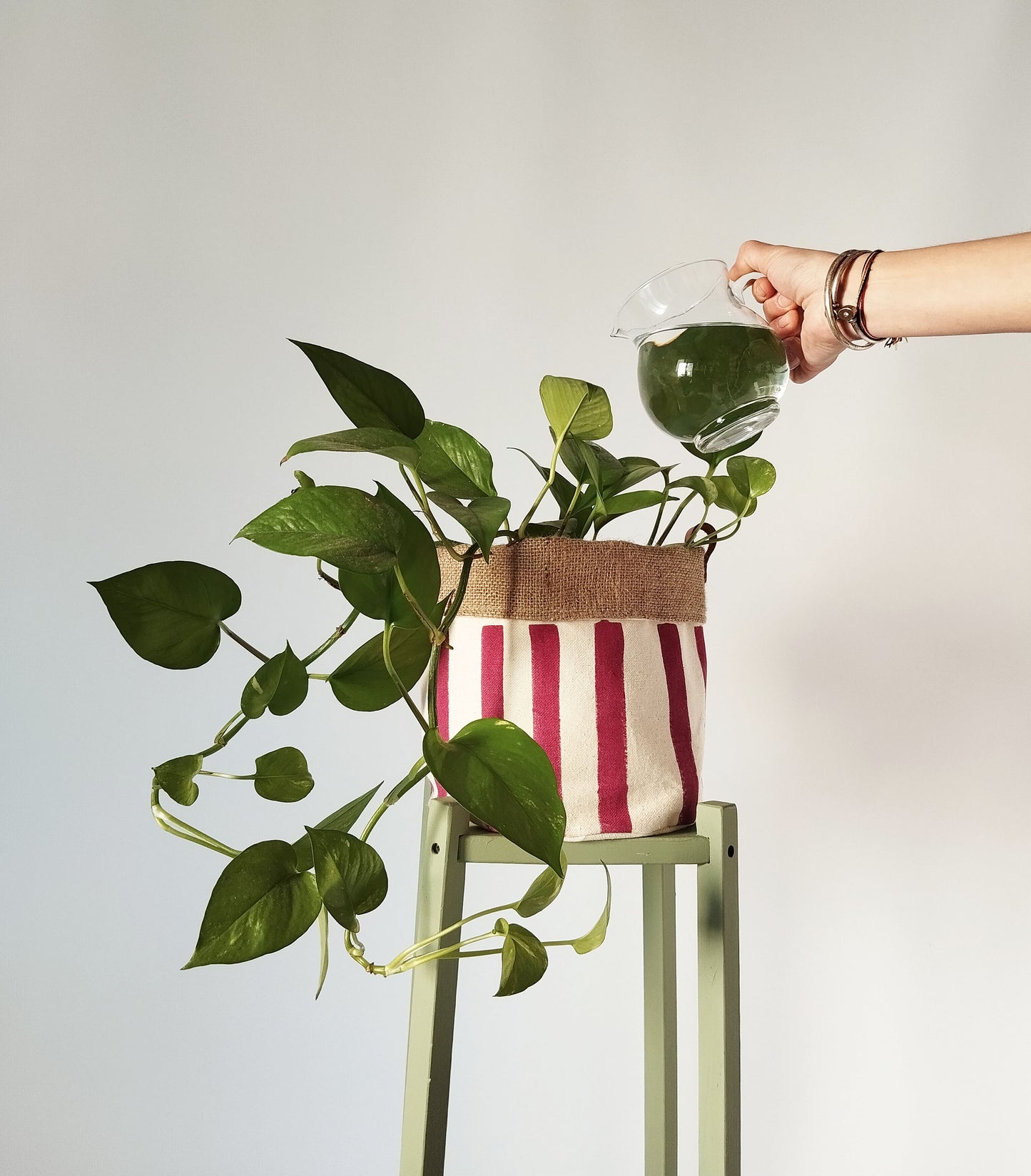 Medium Striped Indoor Planter