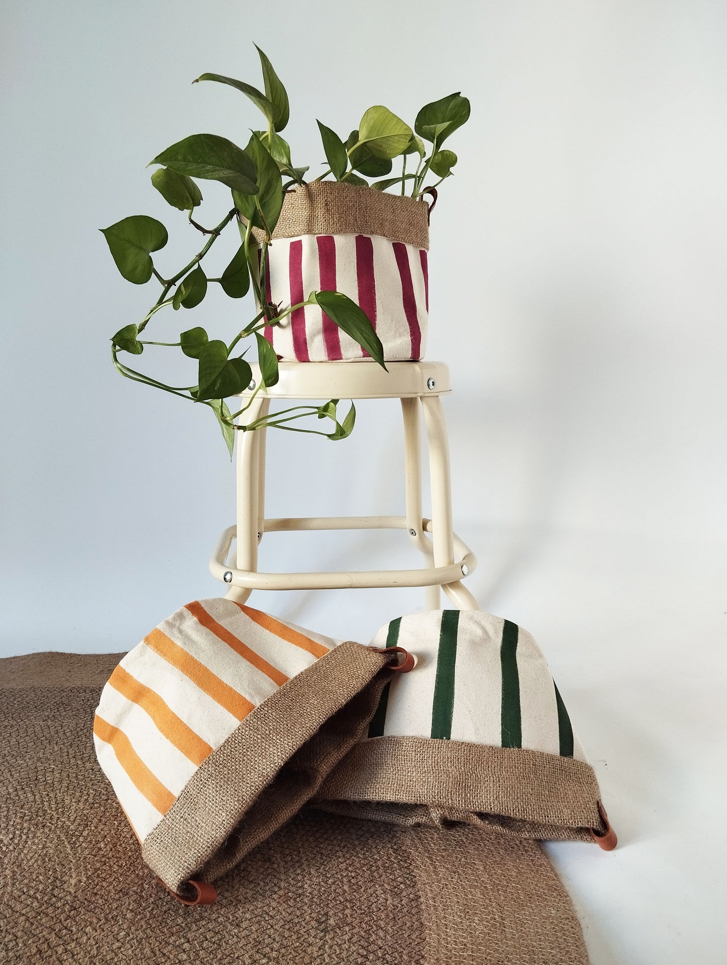 Medium Striped Indoor Planter