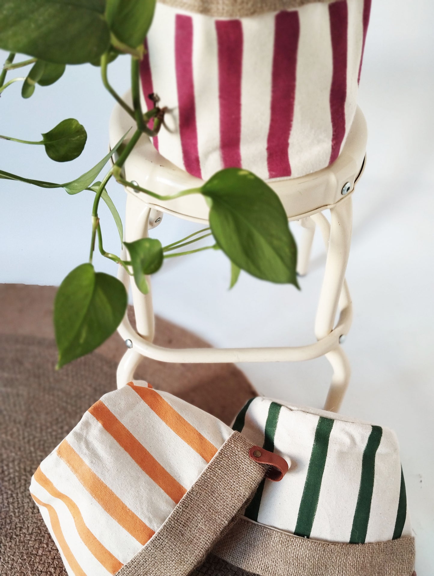 Medium Striped Indoor Planter