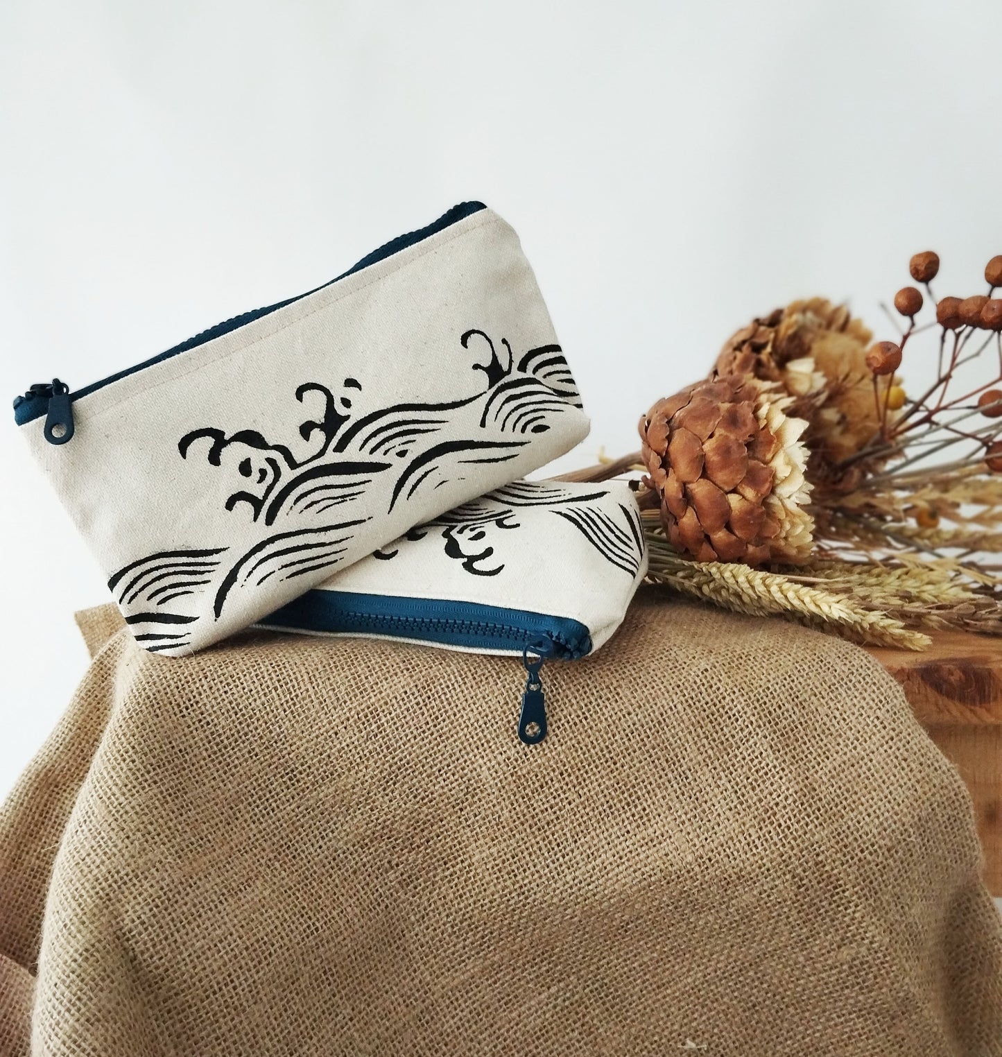 Japanese Wave Cosmetic Purse