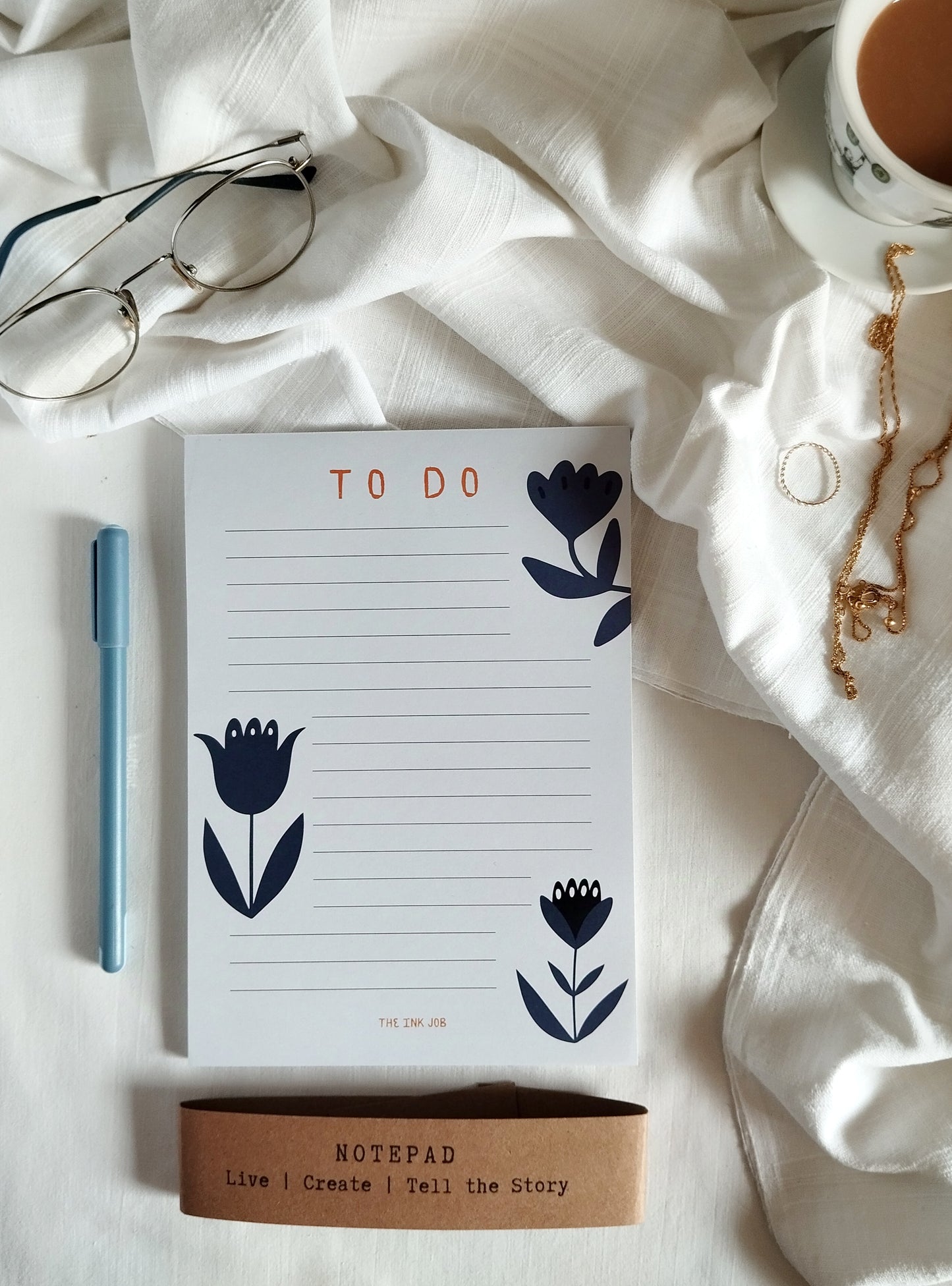 Scandi Winter Flower Notepad