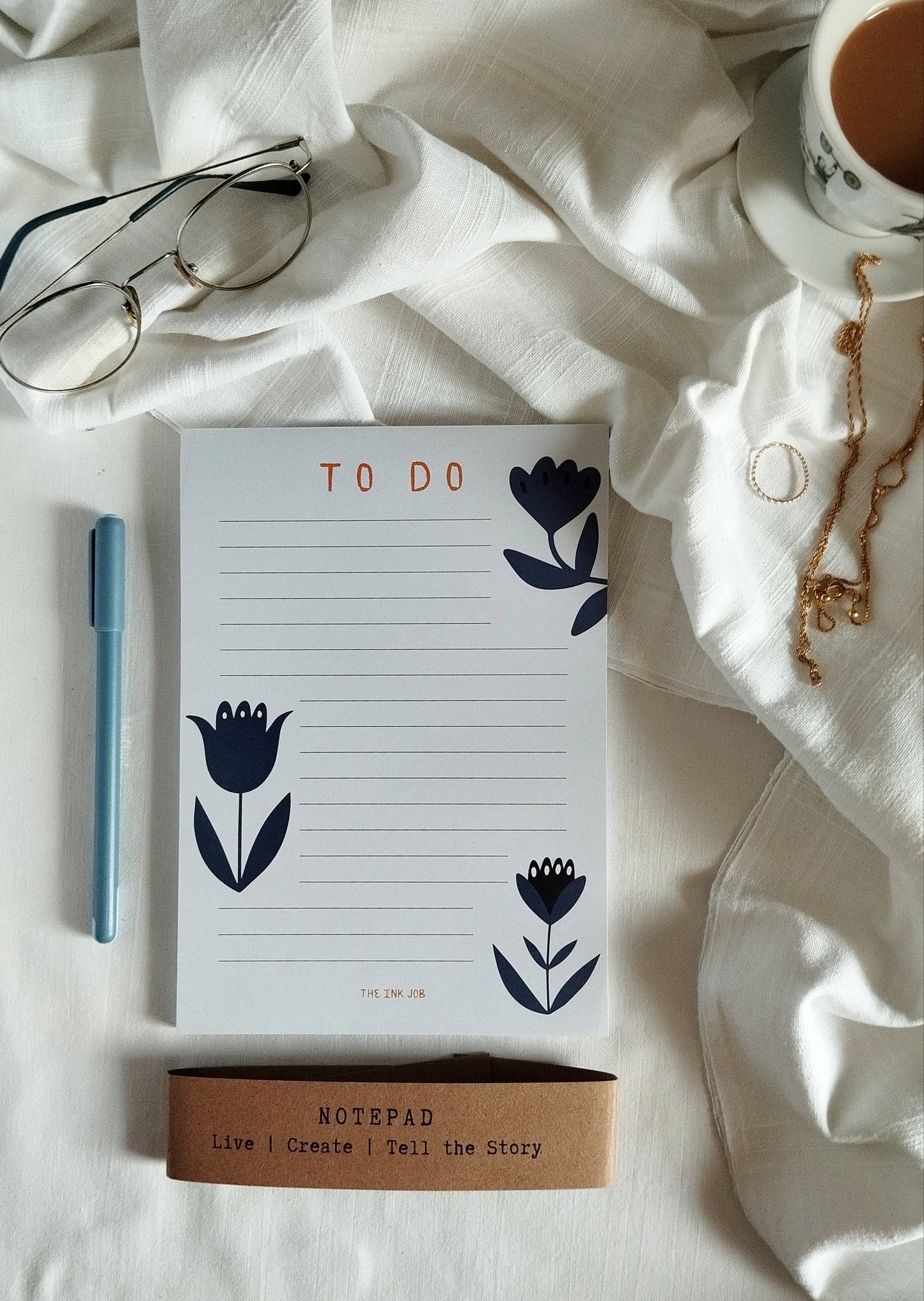 Scandi Winter Flower Notepad