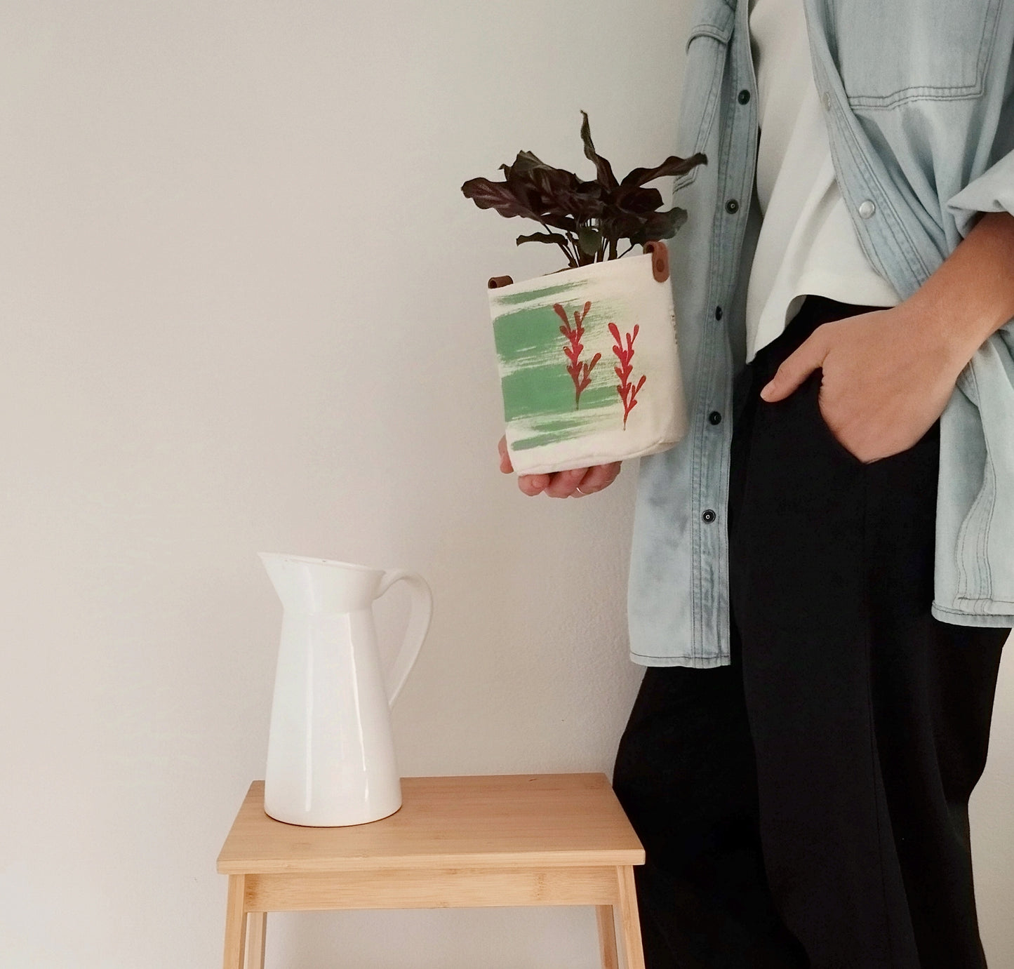 Mint Green Plant Basket