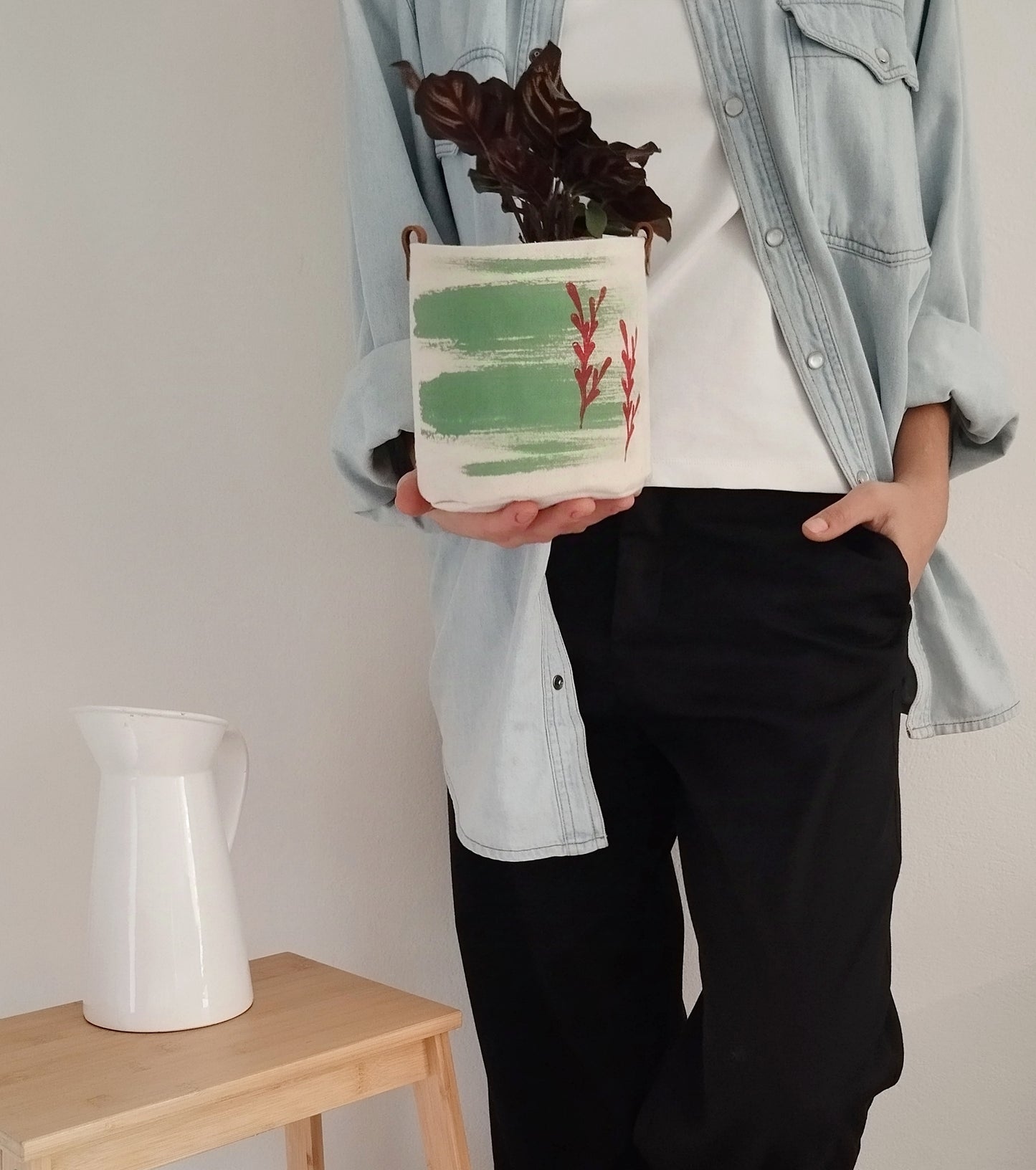 Mint Green Plant Basket