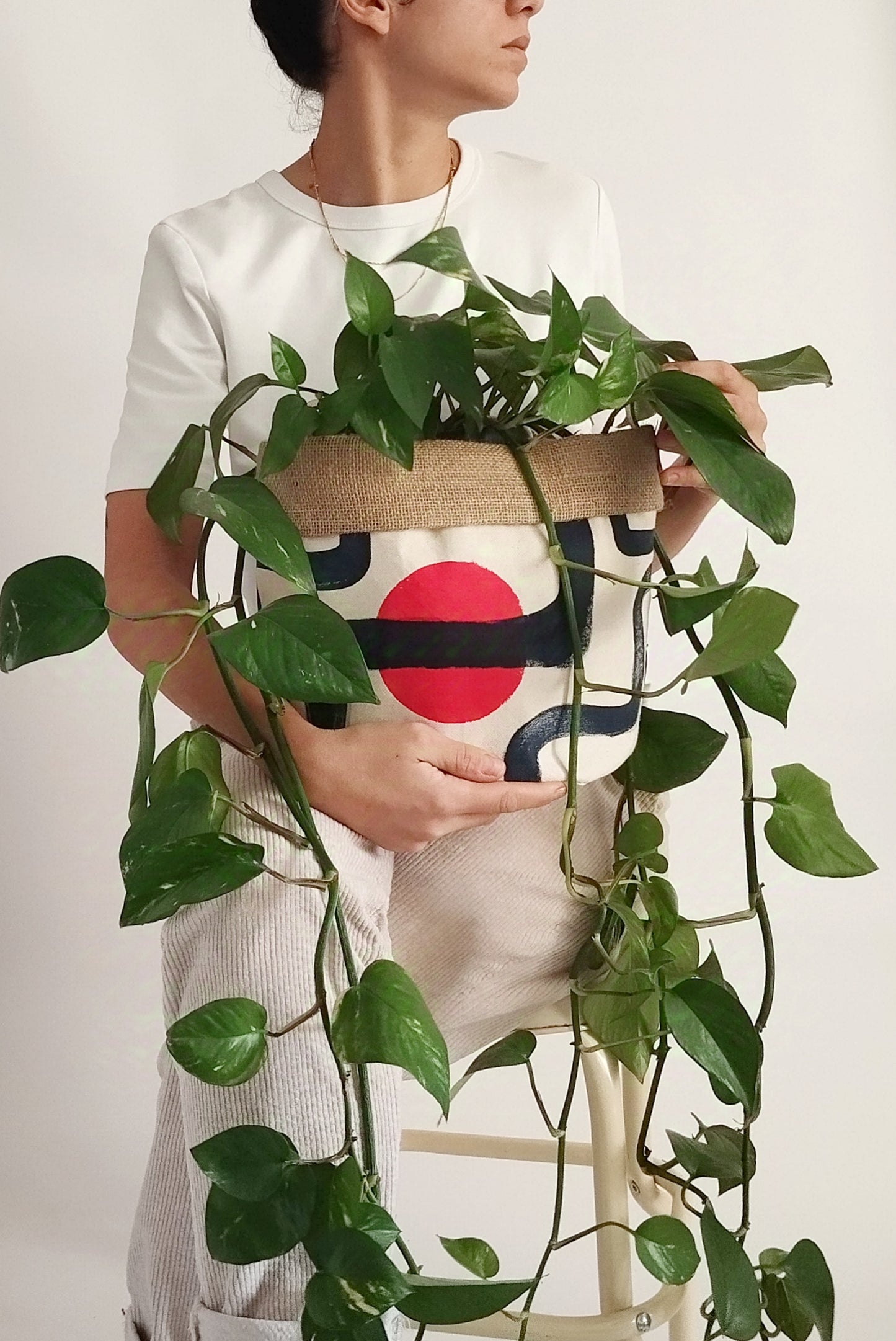 Modern Hand Painted Plant Pot Cover