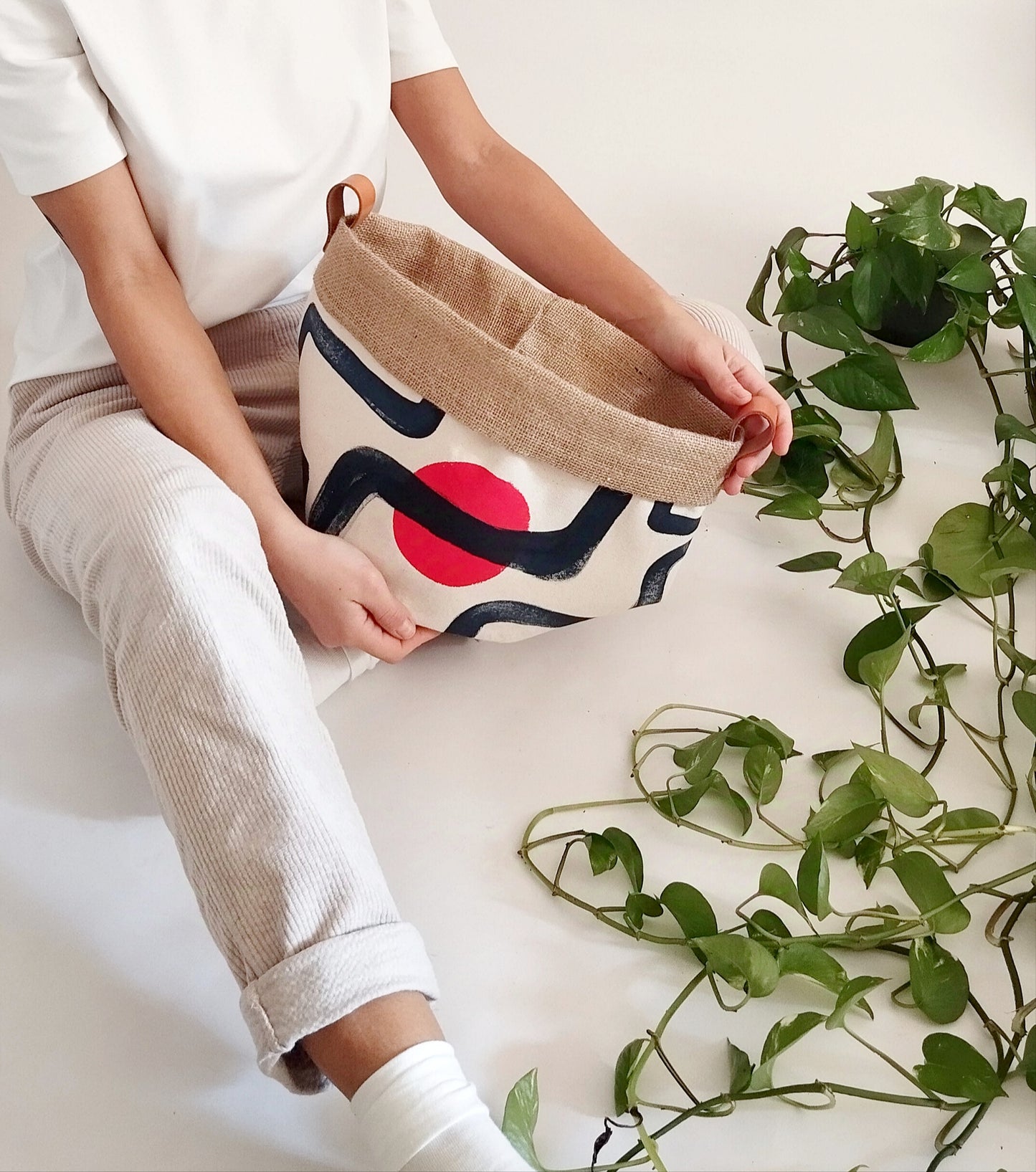 Modern Hand Painted Plant Pot Cover