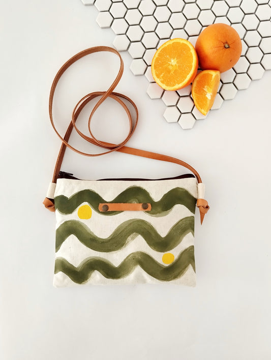 Olive Green Brushstroke Purse