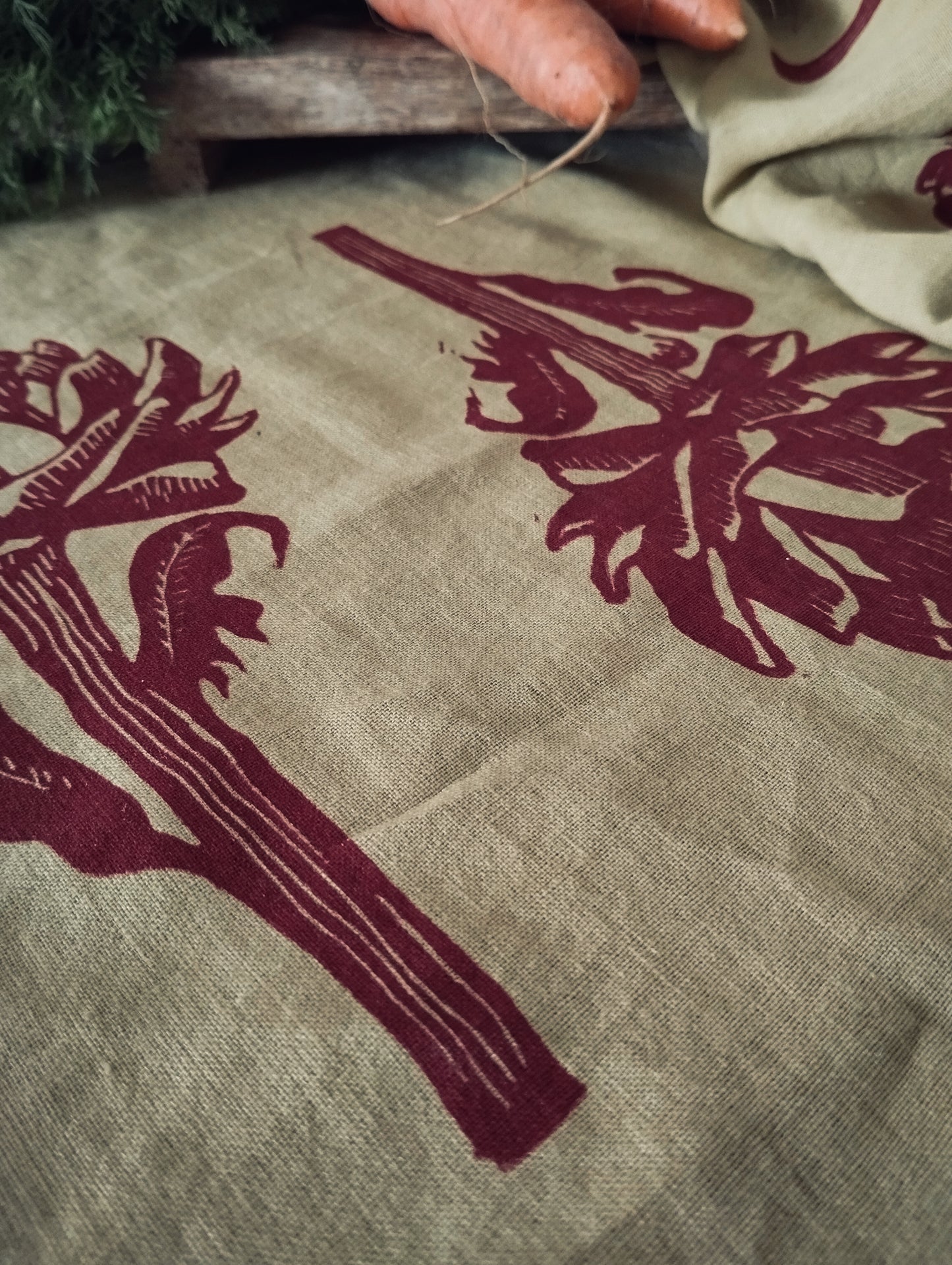 Botanical Artichoke Print Linen Tea Towel