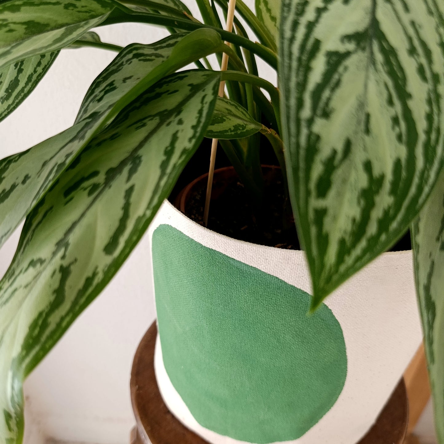 Mint Green Canvas Planter Cover