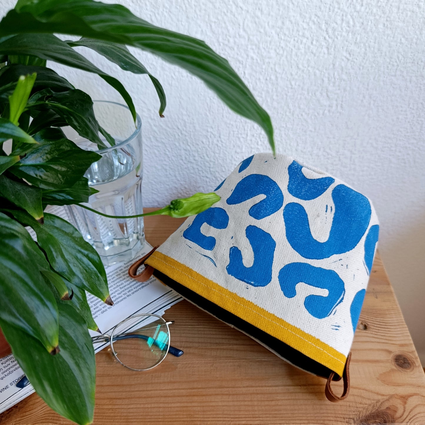 Blue Abstract Plant Pot Cover