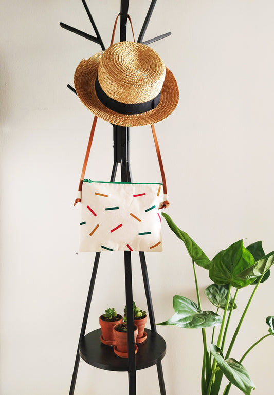 Confetti Print Messenger Purse