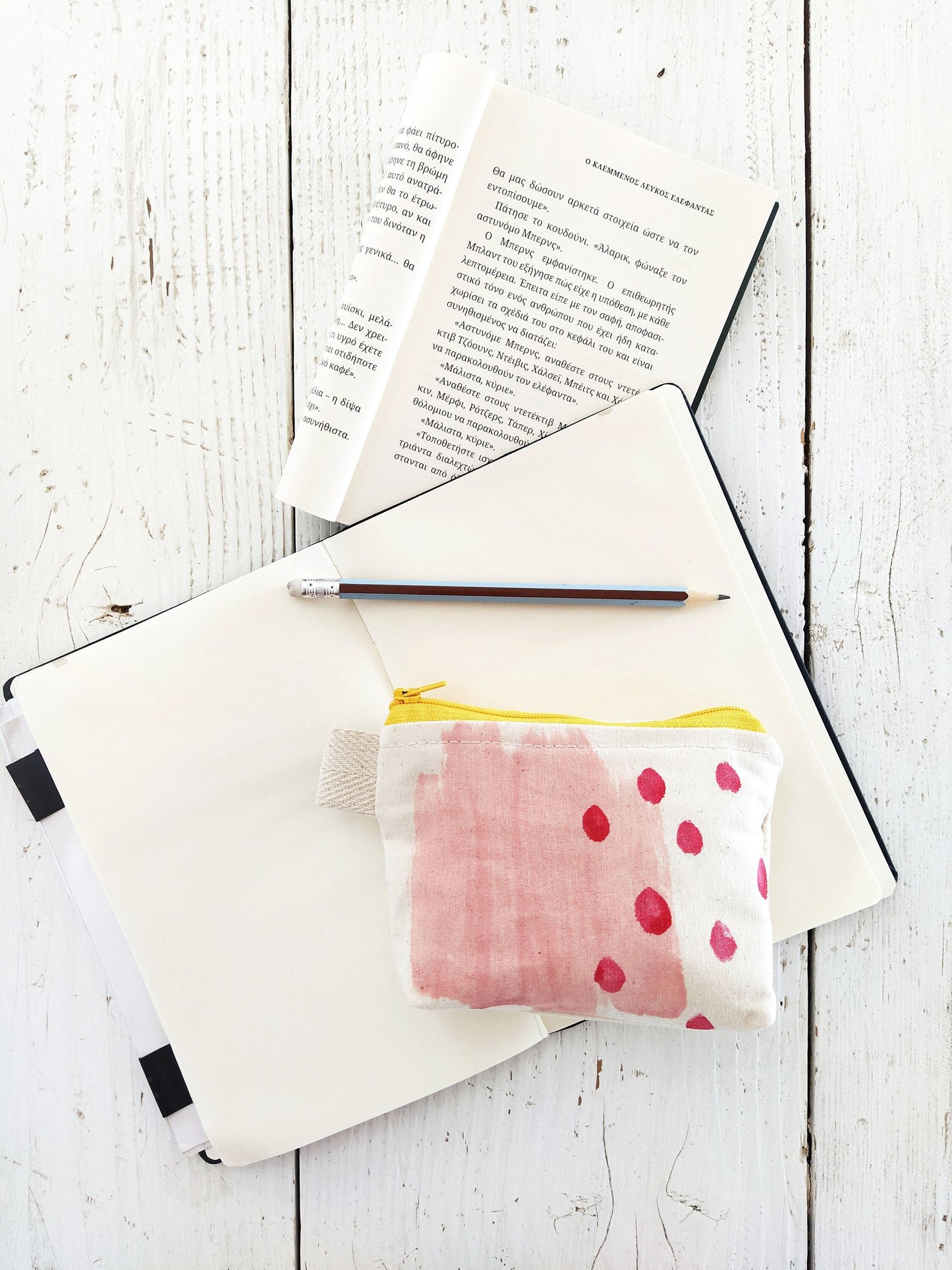 Pink Brushstroke Zipper Pouch