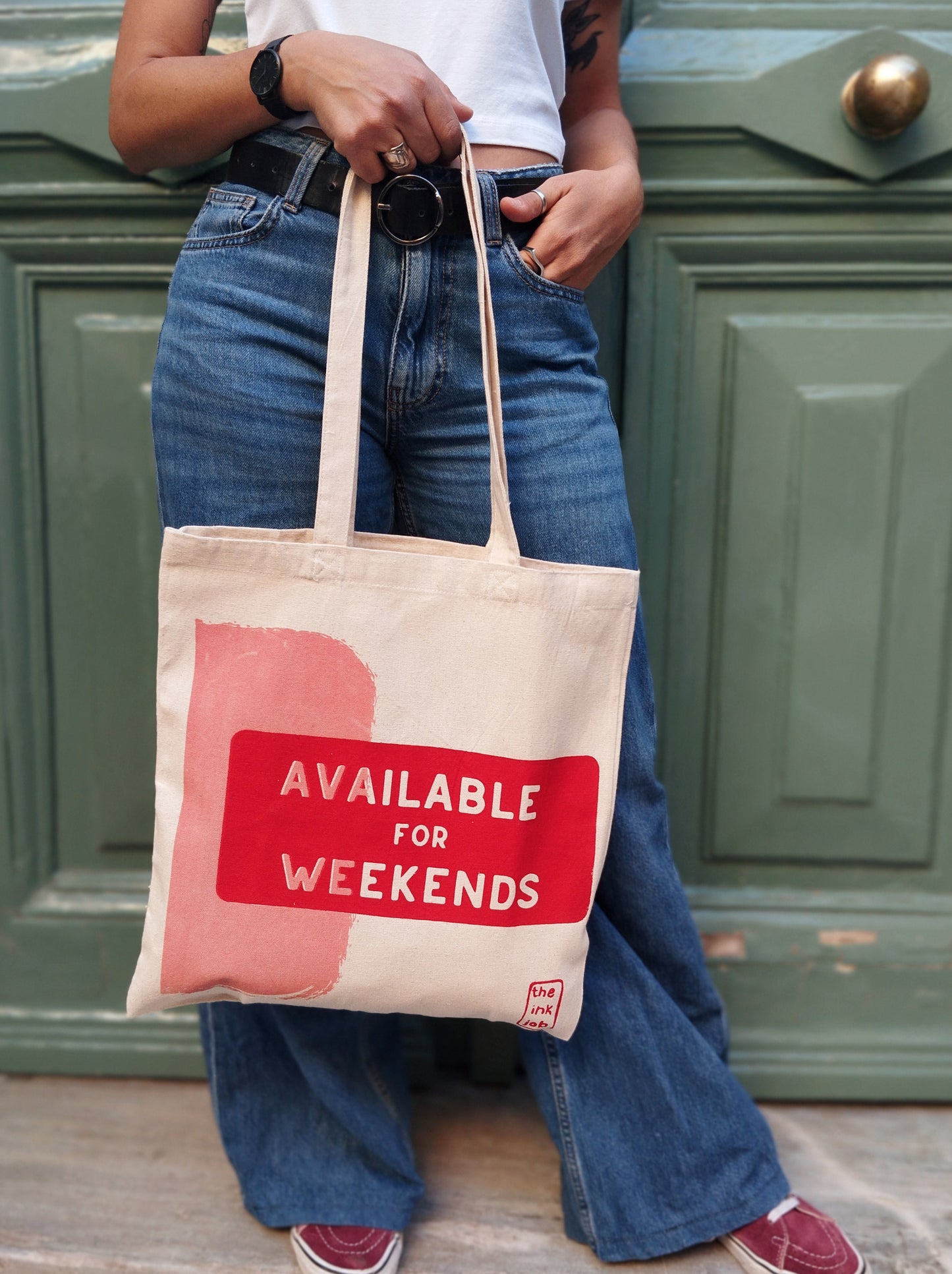 Available for Weekends" Tote Bag