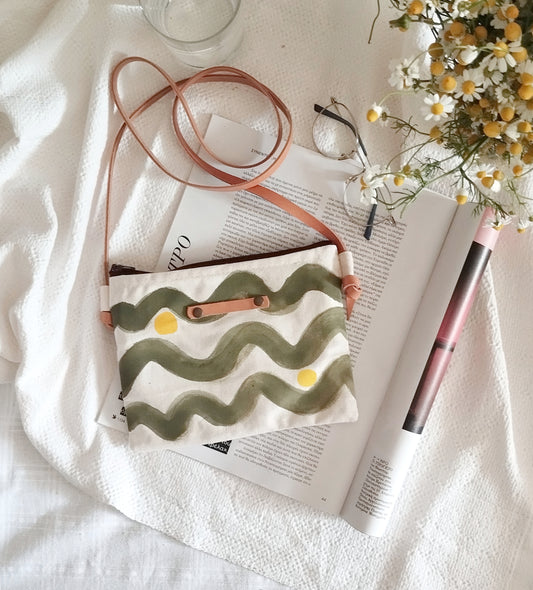 Olive Green Brushstroke Purse