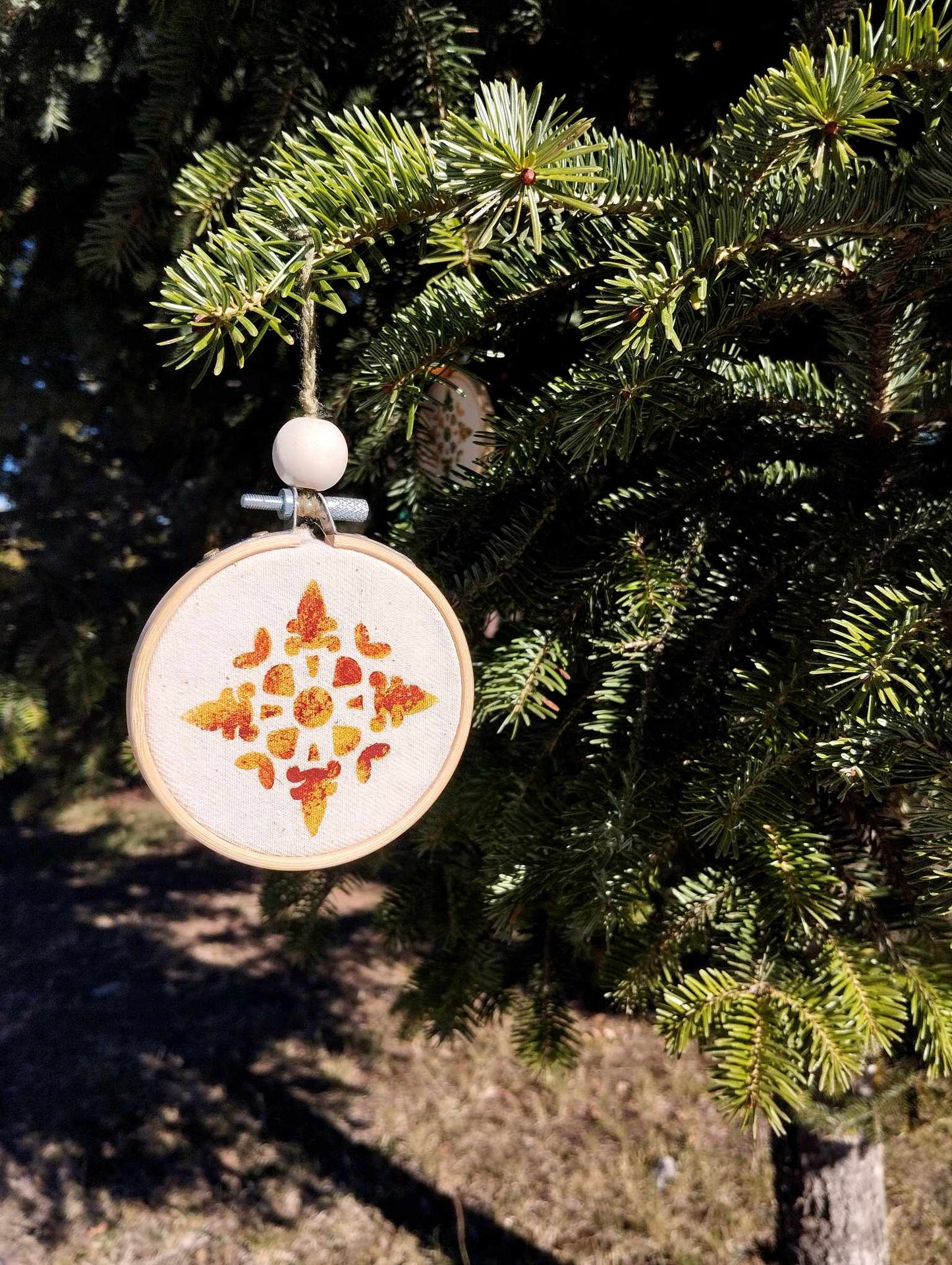 Hand Painted Snowflake Tree Hanging Ornament