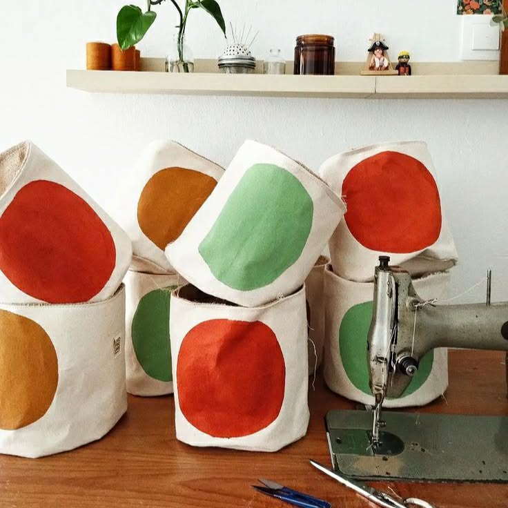 Mustard Yellow Fabric Plant Pot