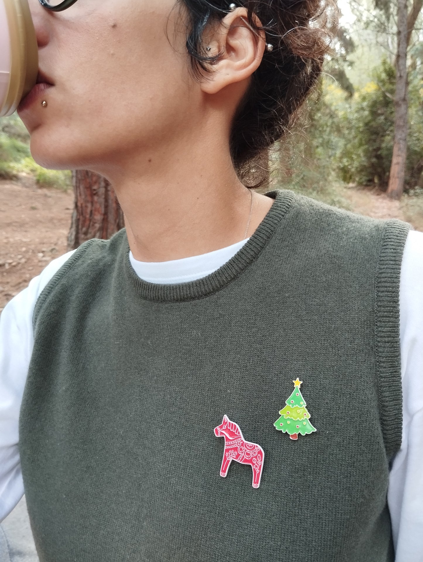 Χριστουγεννιάτικη Καρφίτσα Σμάλτου