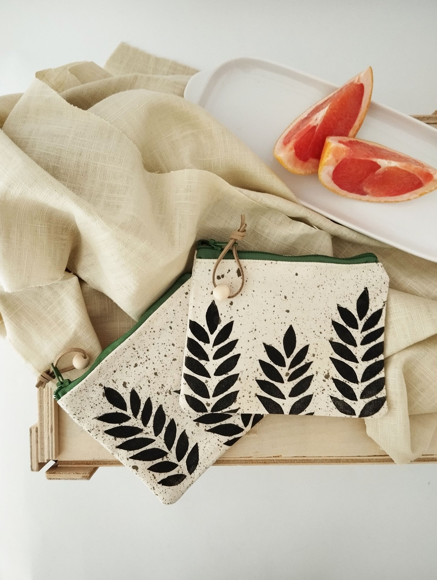 Olive Tree Print Fabric Wallet