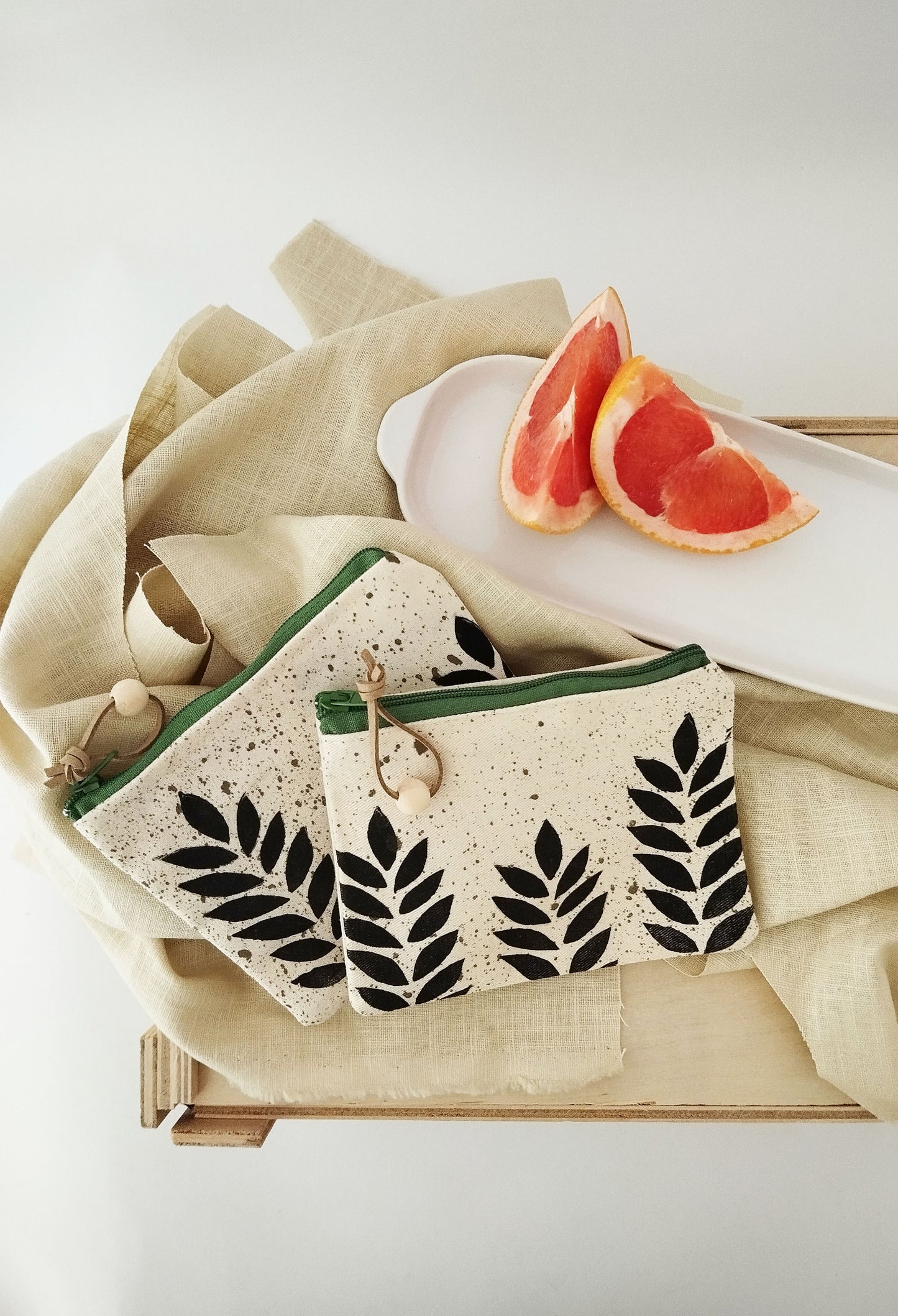 Olive Tree Print Fabric Wallet