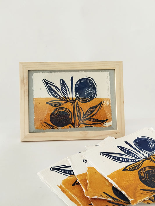 Original Handmade Linoprint 'The Crop'