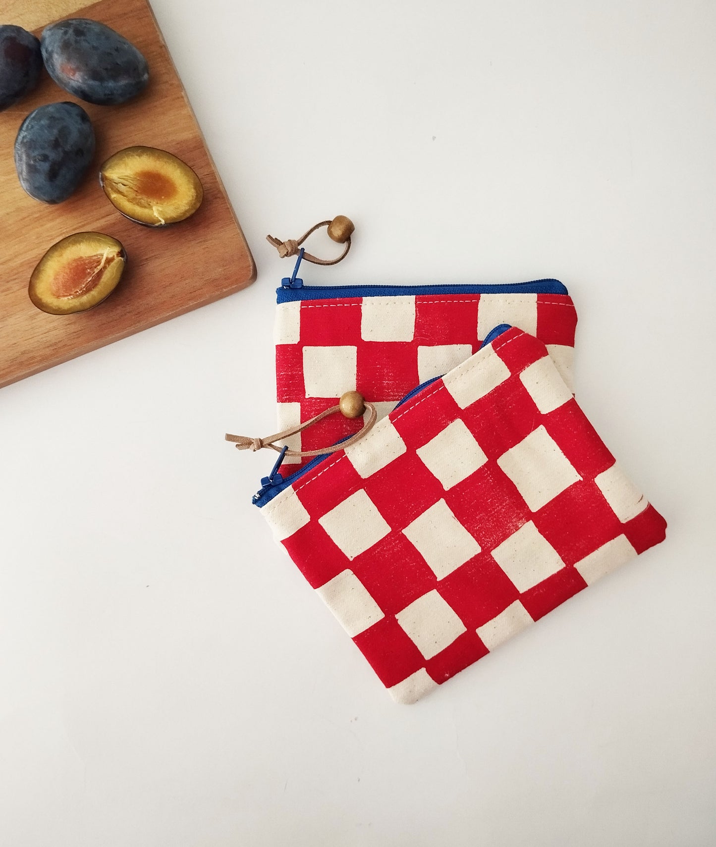 Red Checkered Coin Purse