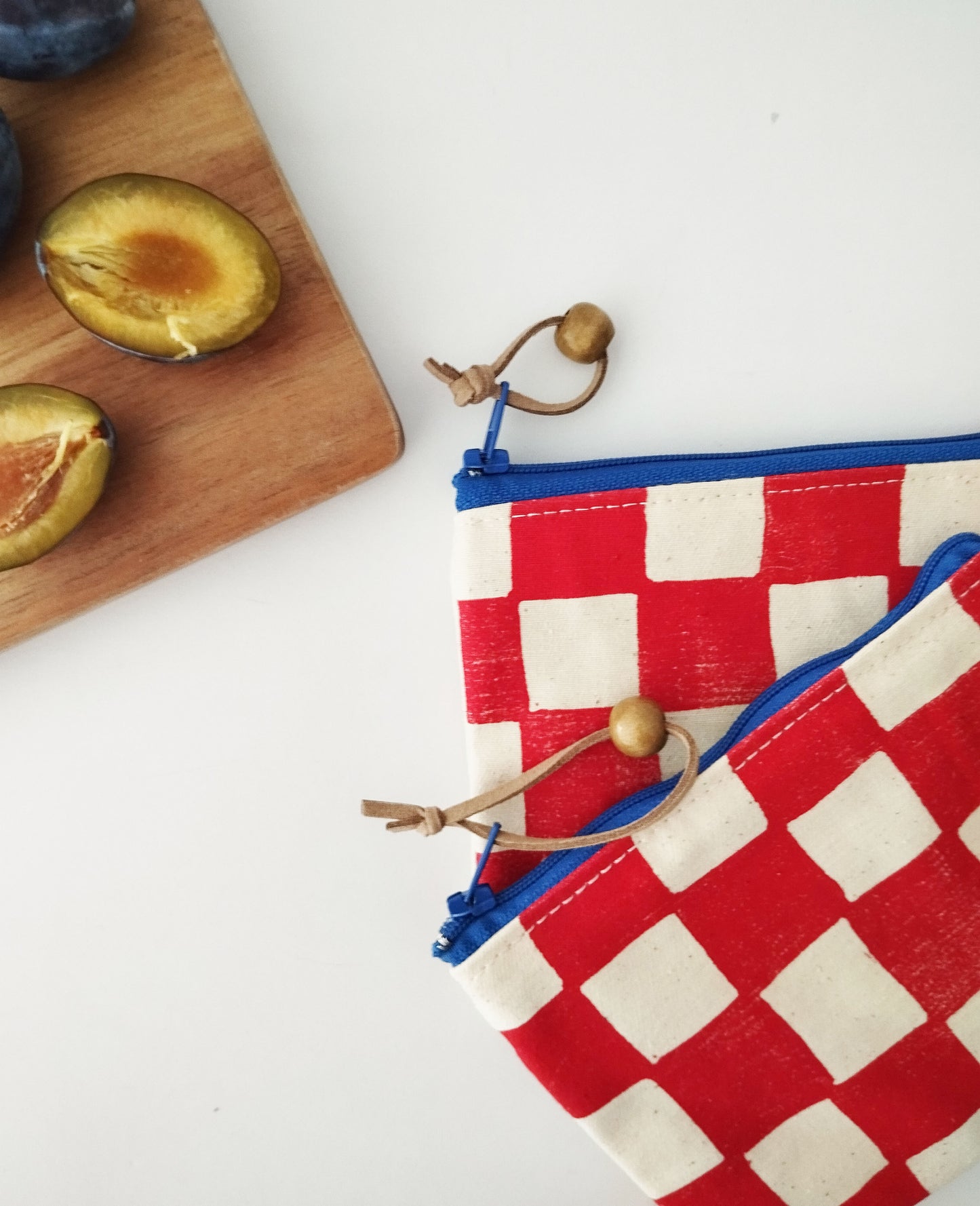 Red Checkered Coin Purse