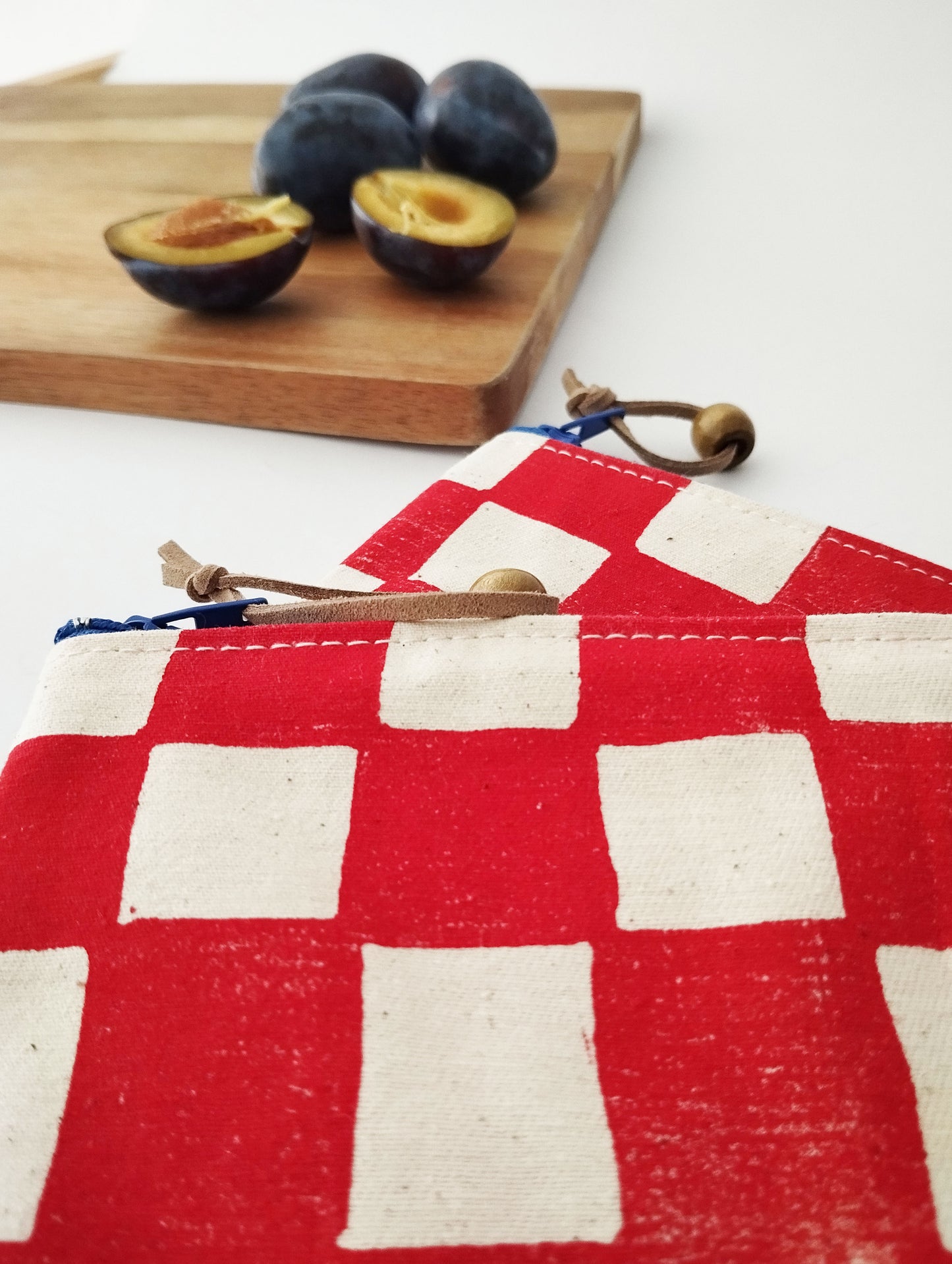 Red Checkered Coin Purse